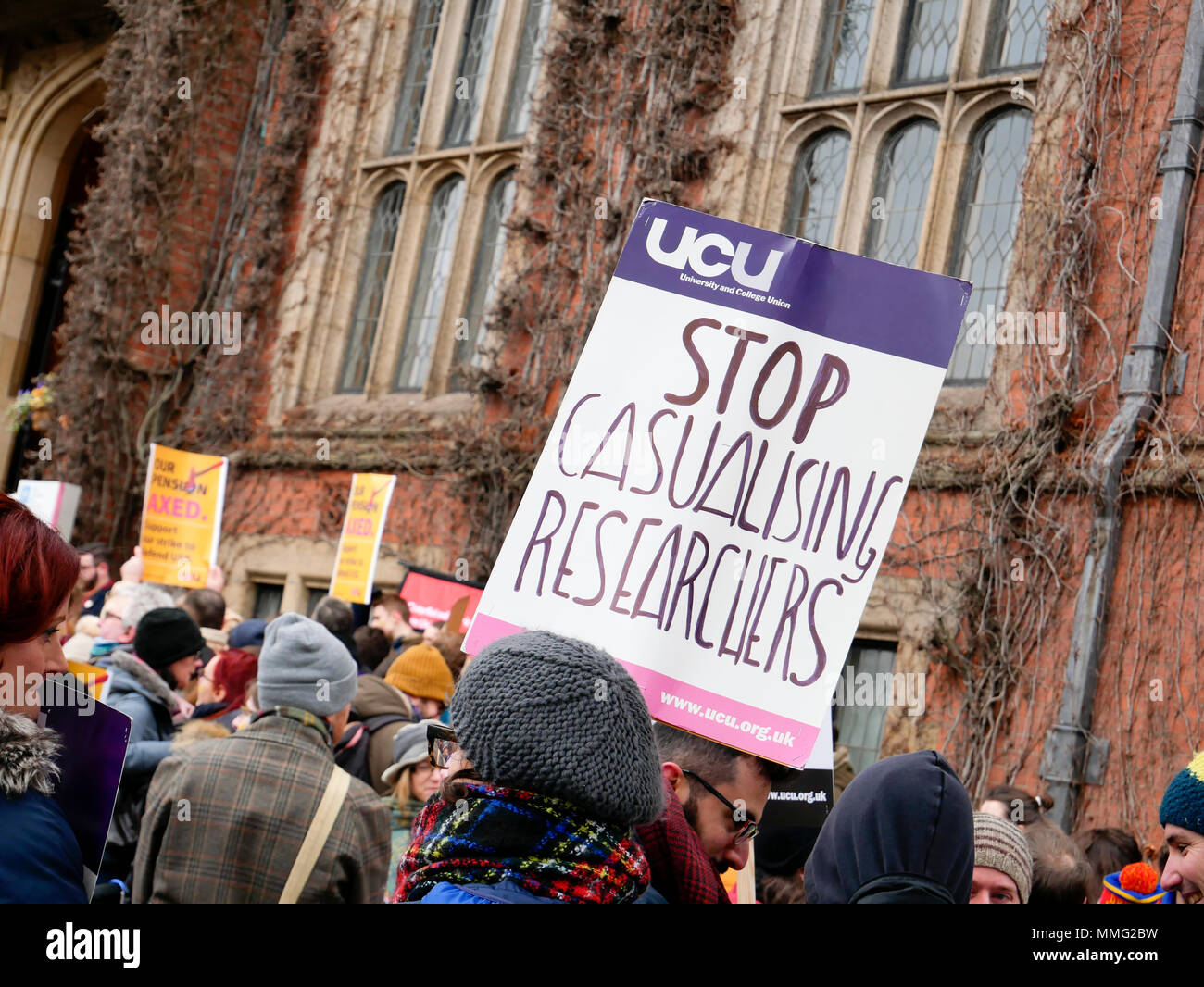 Lecturing and university teachers  strike rally over pensions Sheffield England Stock Photo
