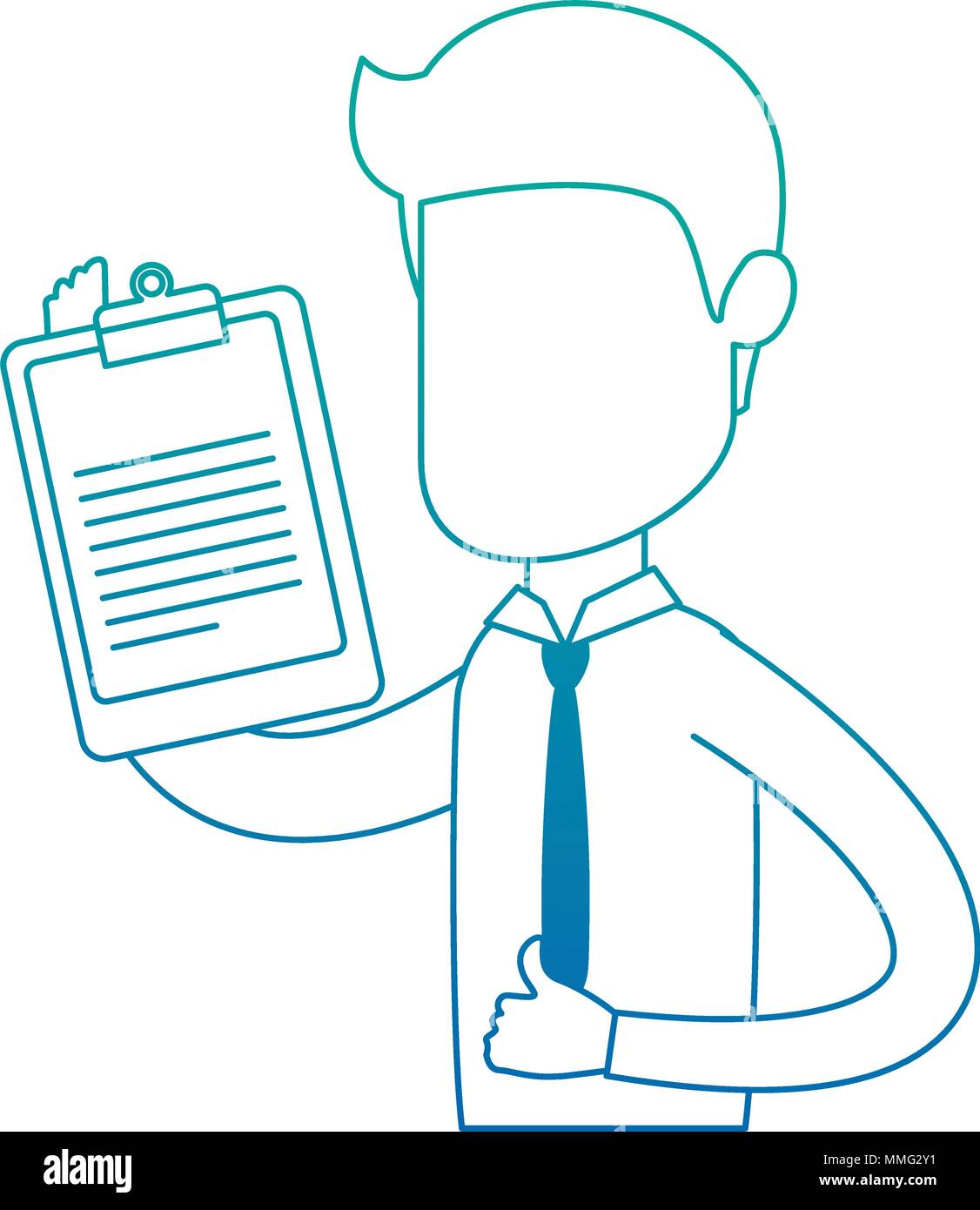 elegant businessman with clipboard avatar character vector illustration ...