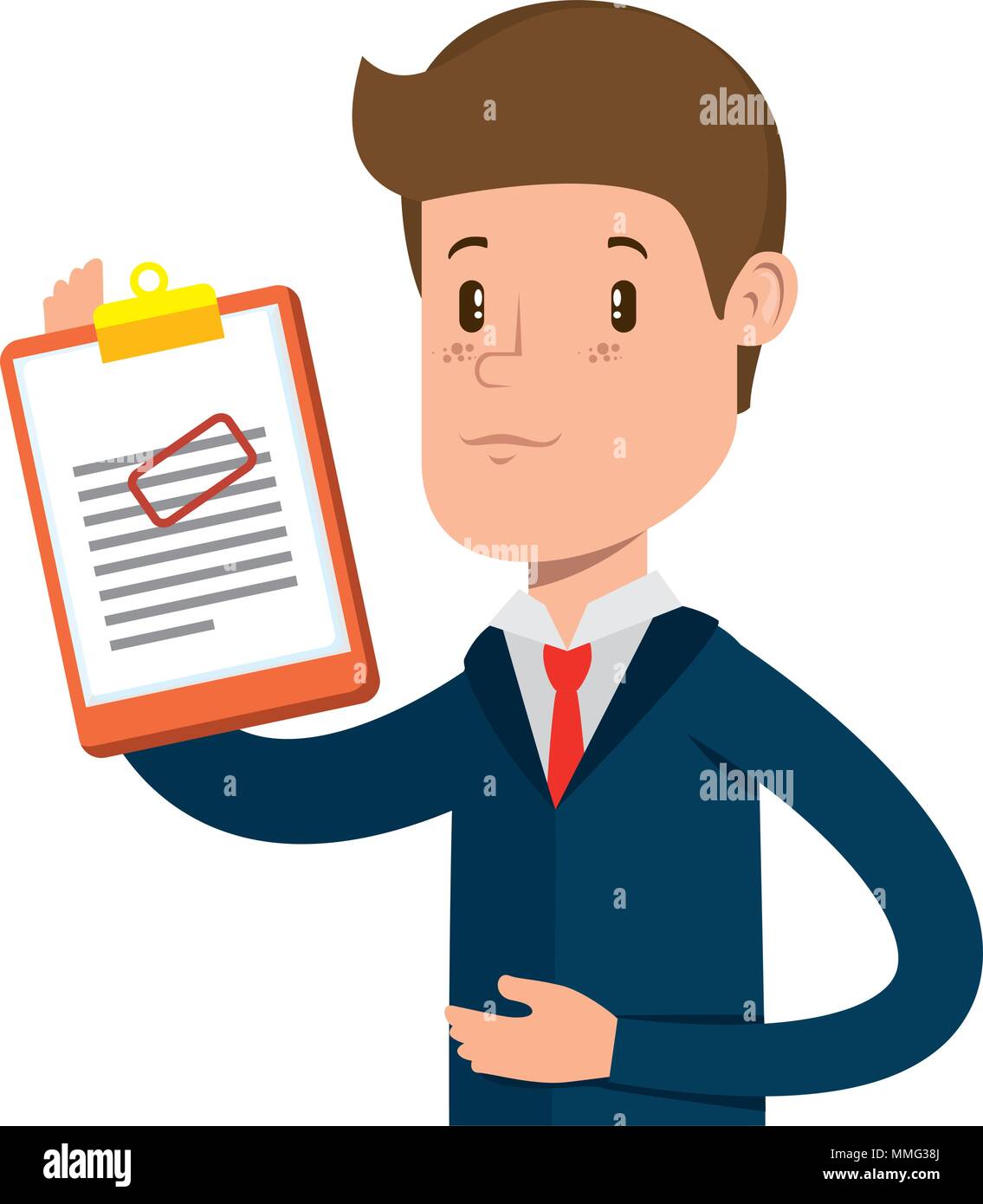 businessman sad with clipboard avatar character vector illustration ...