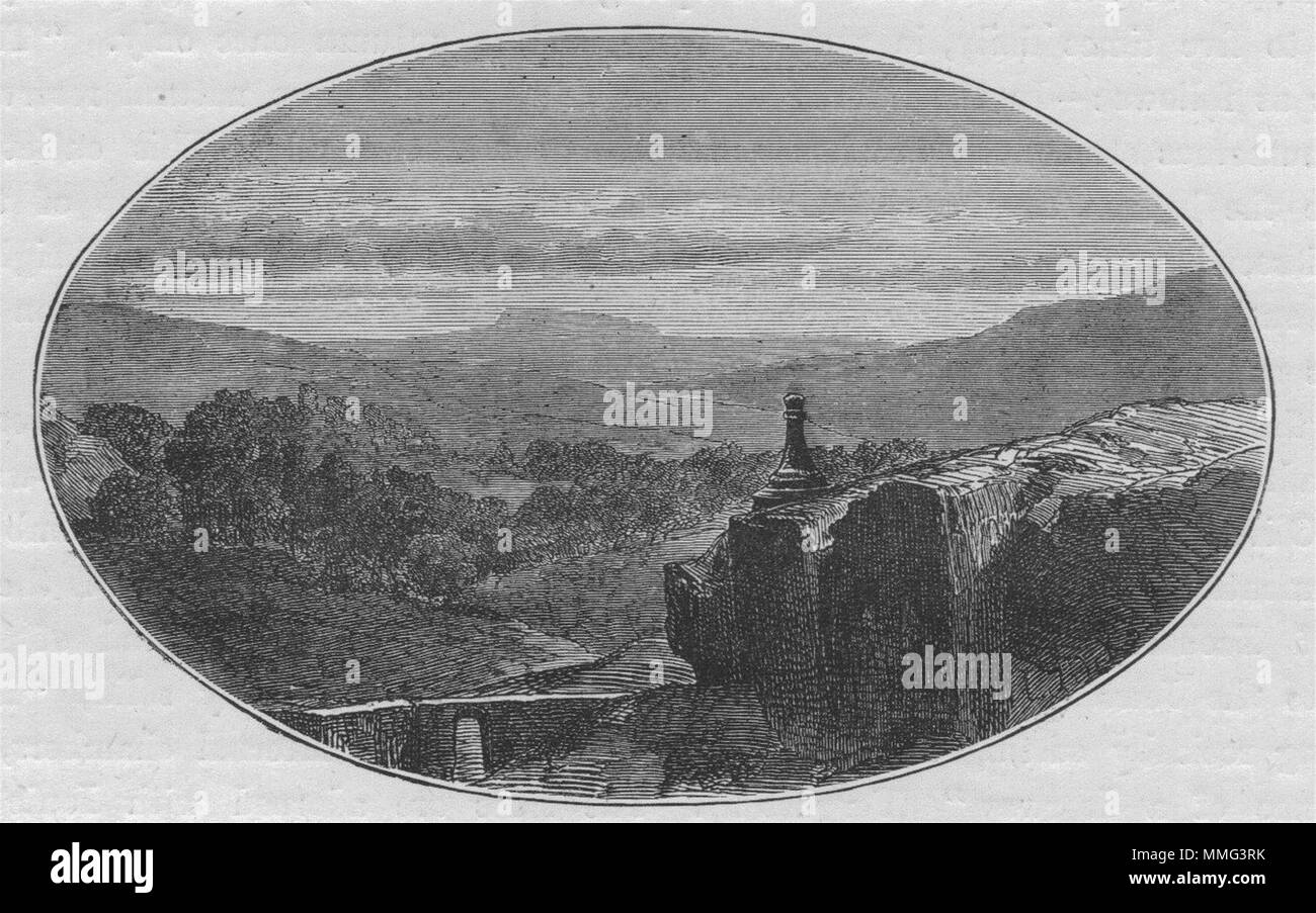 JERUSALEM. Valley of Jehoshaphat, with ' Absalom's Pillar ' 1882 old print Stock Photo