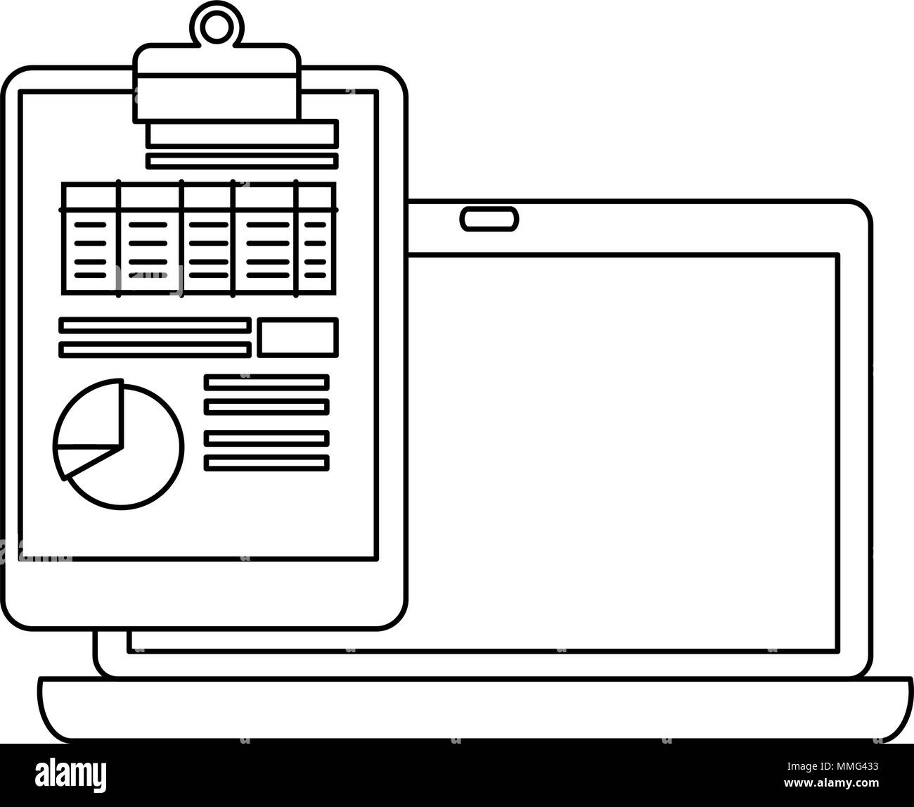 Computer With Checklist Checklists Black and White Stock Photos & Images - Alamy