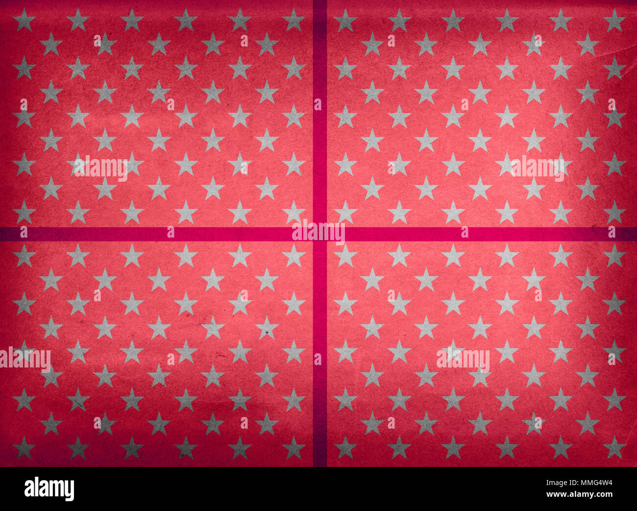 Red wrapping paper with stars and ribbon Stock Photo Alamy