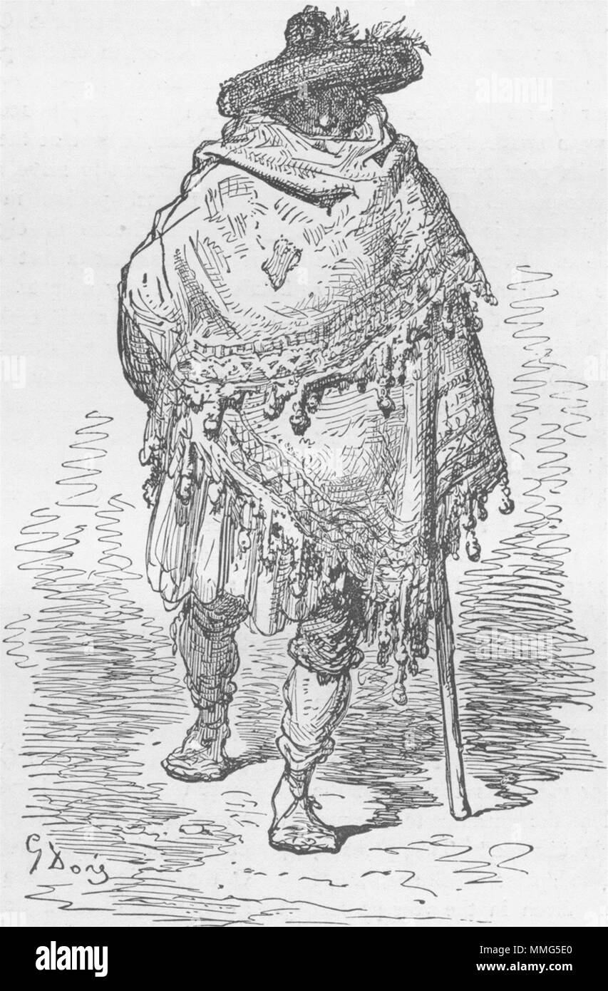 SPAIN. Peasant of Orihuela 1880 old antique vintage print picture Stock Photo