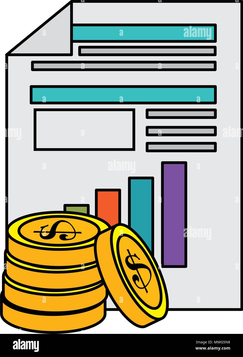 finance document with coins Stock Vector Image & Art - Alamy