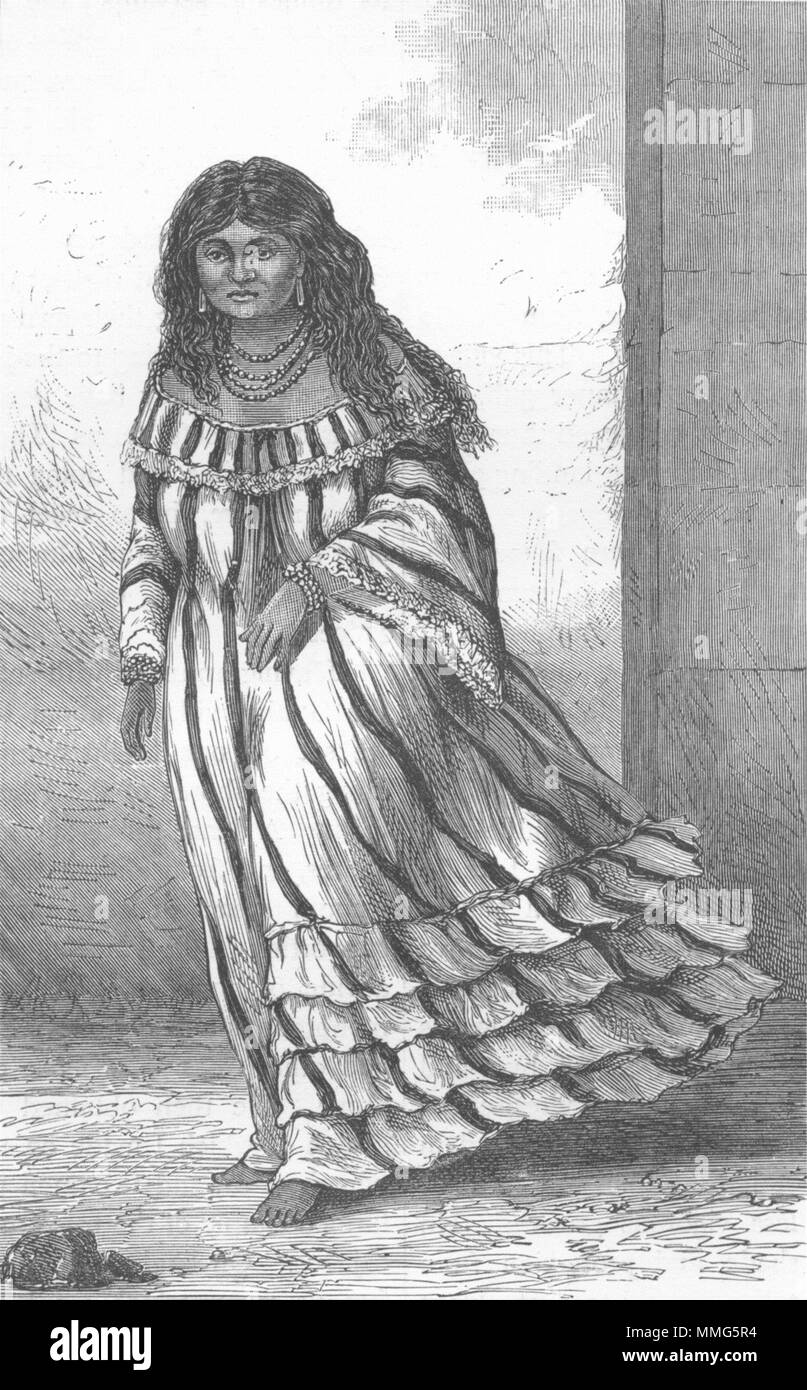 VENEZUELA. Guajiro Indians, Maracaibo. Village belle 1880 old antique