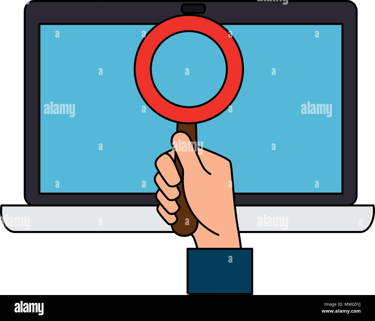 hand searching in computer laptop Stock Vector Image & Art - Alamy