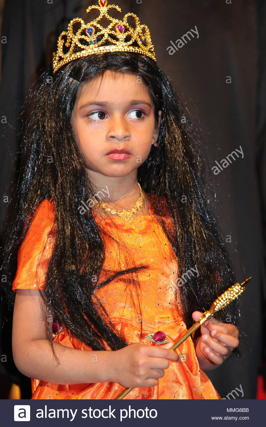 A Small South Indian Girl Dressed As A Fairy Princess Stock Photo
