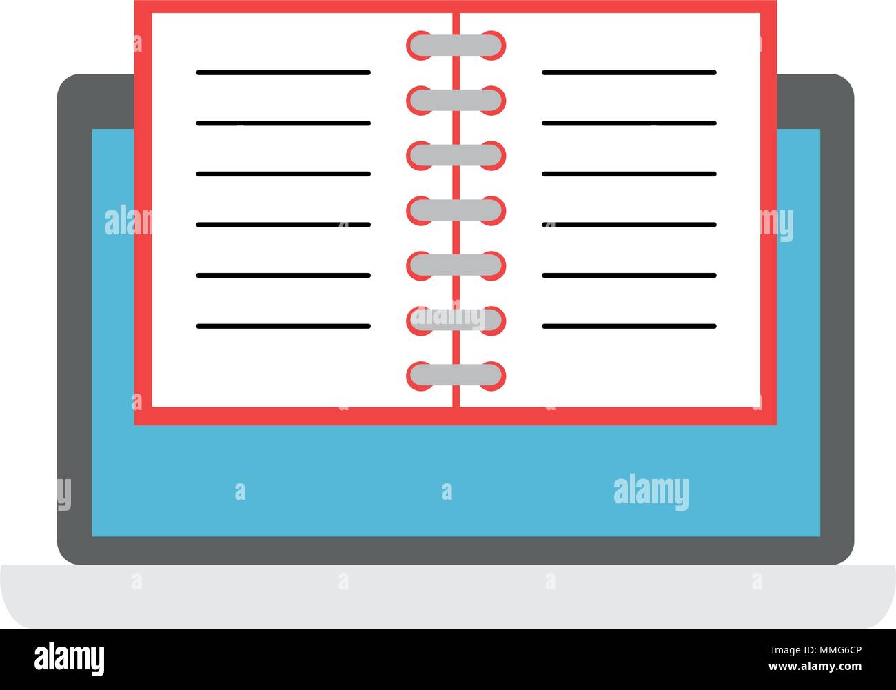 computer laptop with notebook Stock Vector Image & Art - Alamy