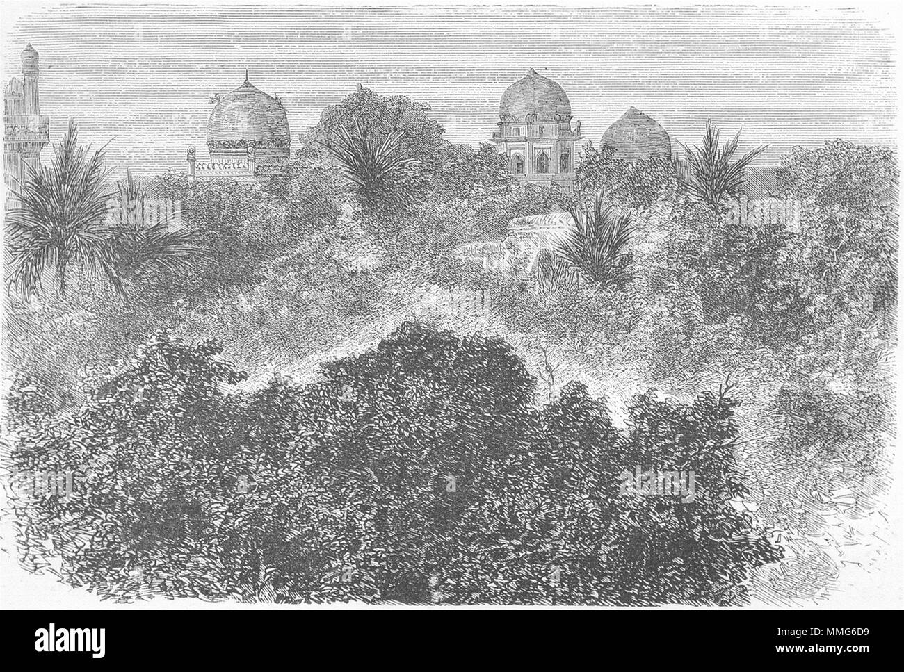 INDIA. Temples. Royal tombs, Golconda 1880 old antique vintage print picture Stock Photo