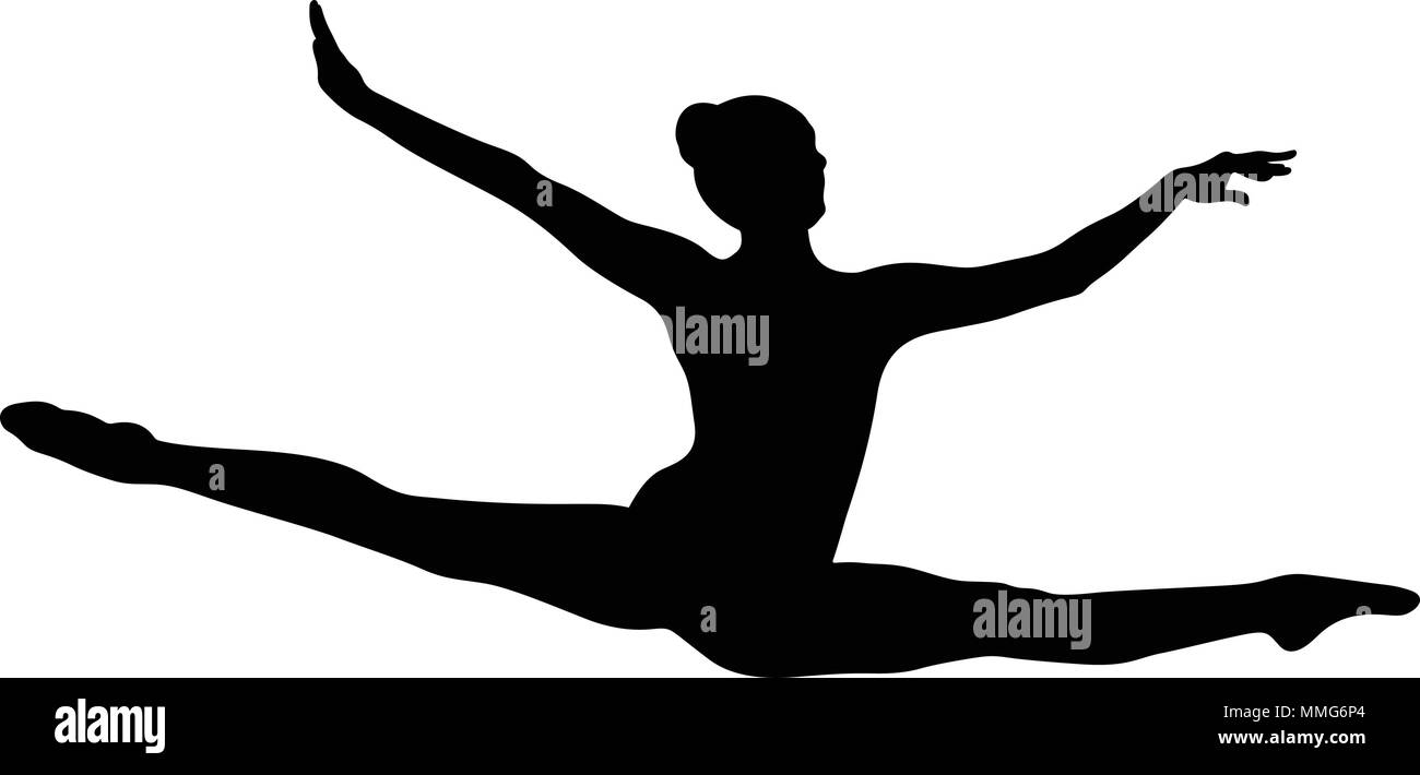 jump split female gymnast to compete in gymnastics Stock Vector Image & Art Alamy