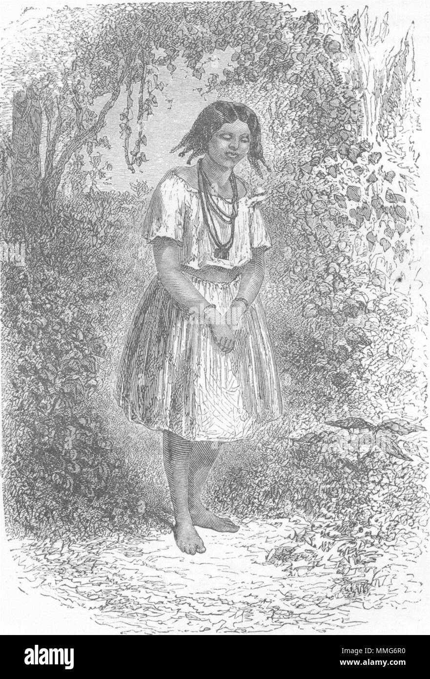 BRAZIL. Trombetas. Cafuzo Girl 1880 old antique vintage print picture Stock Photo