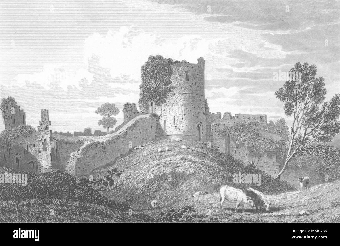 WALES Wye Chepstow Castle 1898 old antique vintage print picture