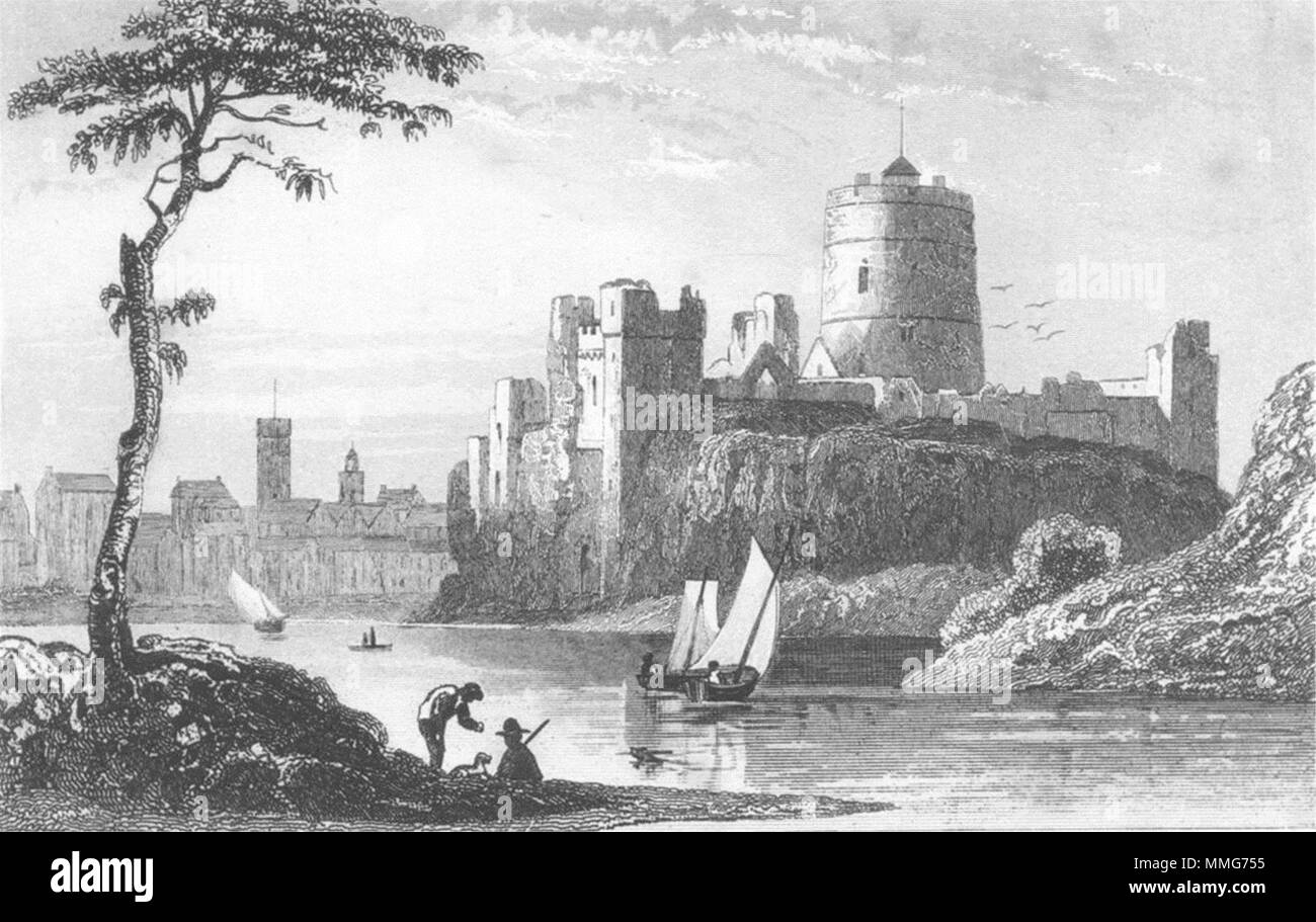 WALES. Pembroke Castle, Pembrokeshire. DUGDALE c1840 old antique print picture Stock Photo