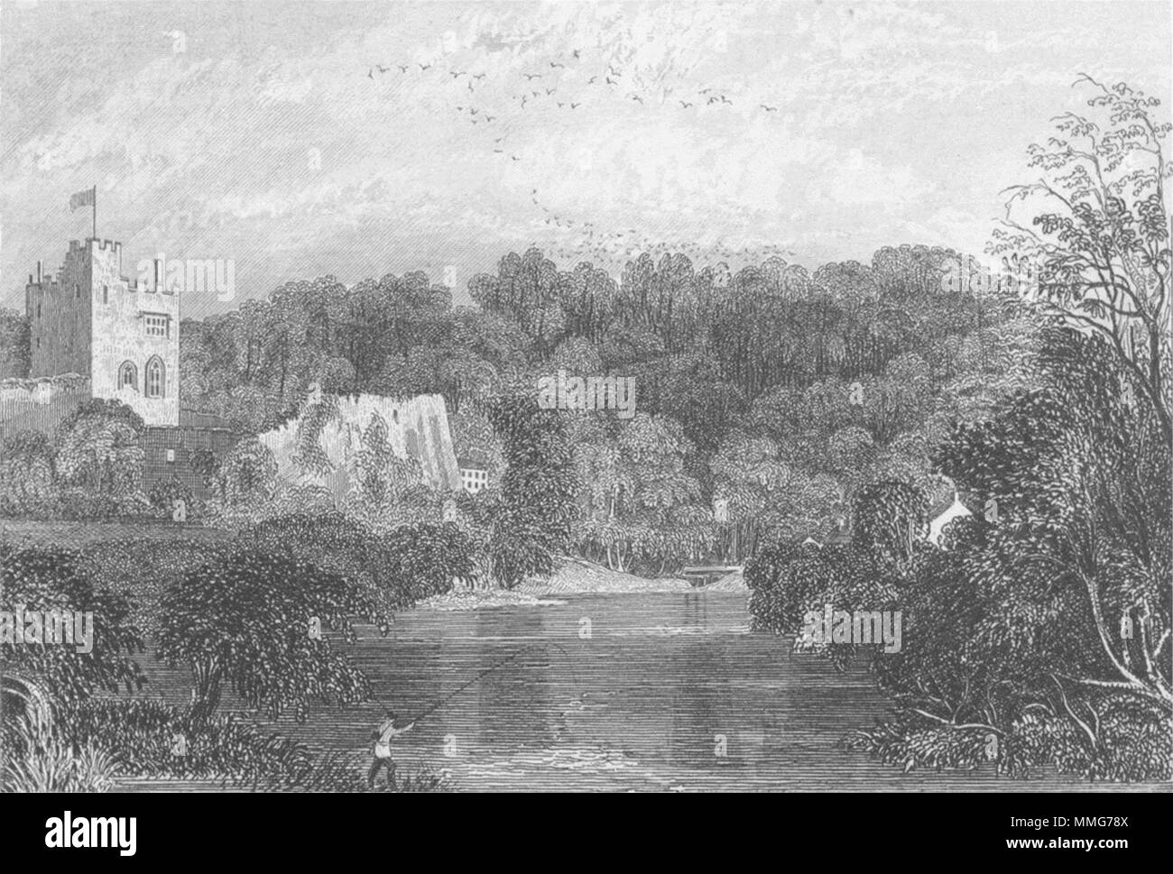 WALES. Bala lake, Merionethshire. DUGDALE c1840 old antique print picture Stock Photo