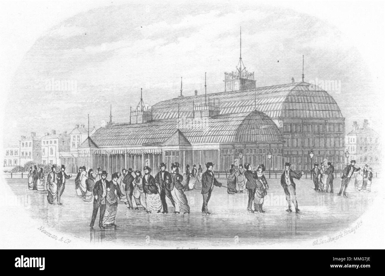 SUSSEX. Pavilion & Floral Hall, Eastbourne. Newman 1860 old antique print Stock Photo
