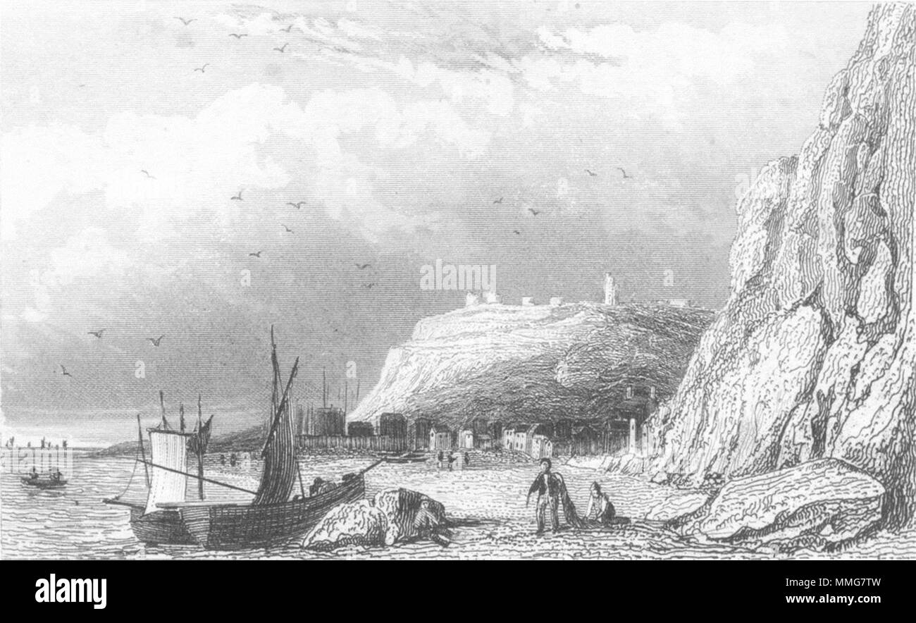 SUSSEX. Hastings. DUGDALE c1840 old antique vintage print picture Stock