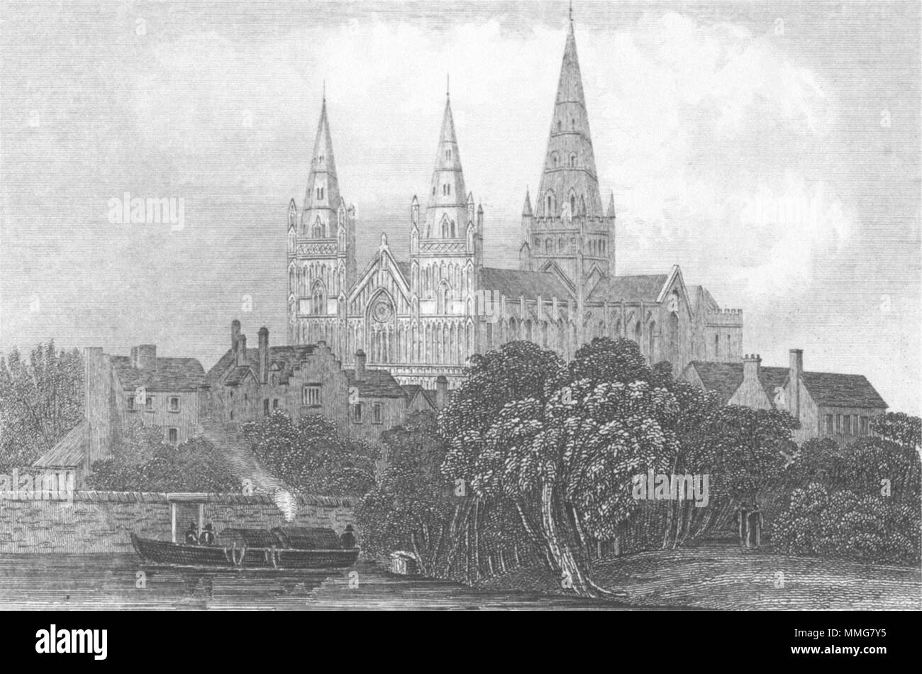LICHFIELD(birthplace Johnson). DUGDALE Canal c1840 old antique print picture Stock Photo