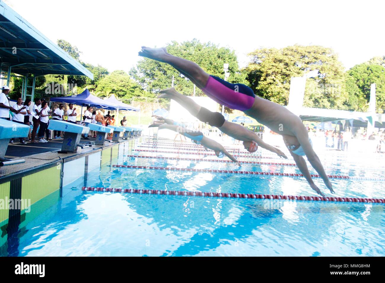 Swimming Pool, Beau Bassin.Mauritius Stock Photo