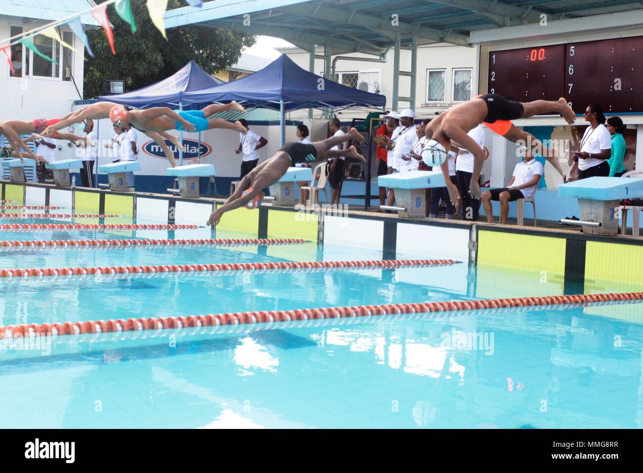 Swimming Pool, Beau Bassin.Mauritius Stock Photo Alamy