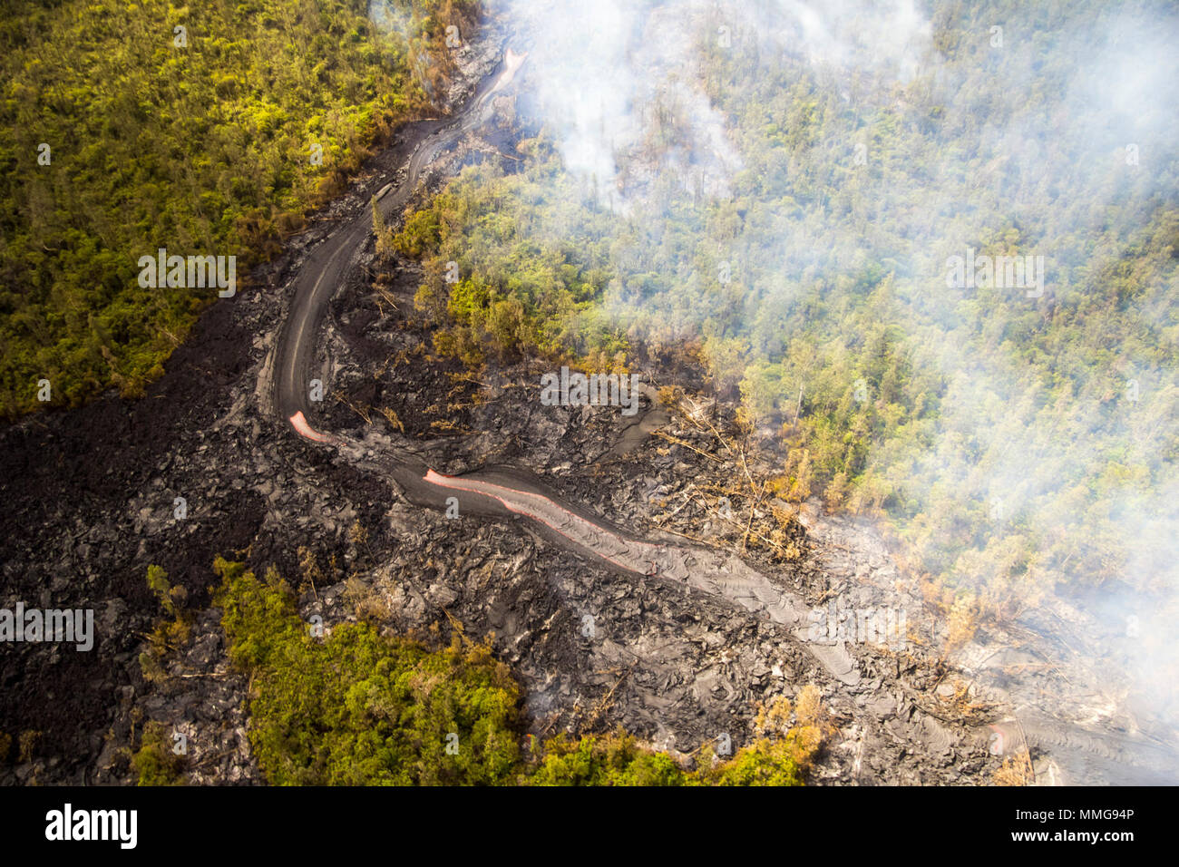 Hawaii volcano eruption. Stock Photo