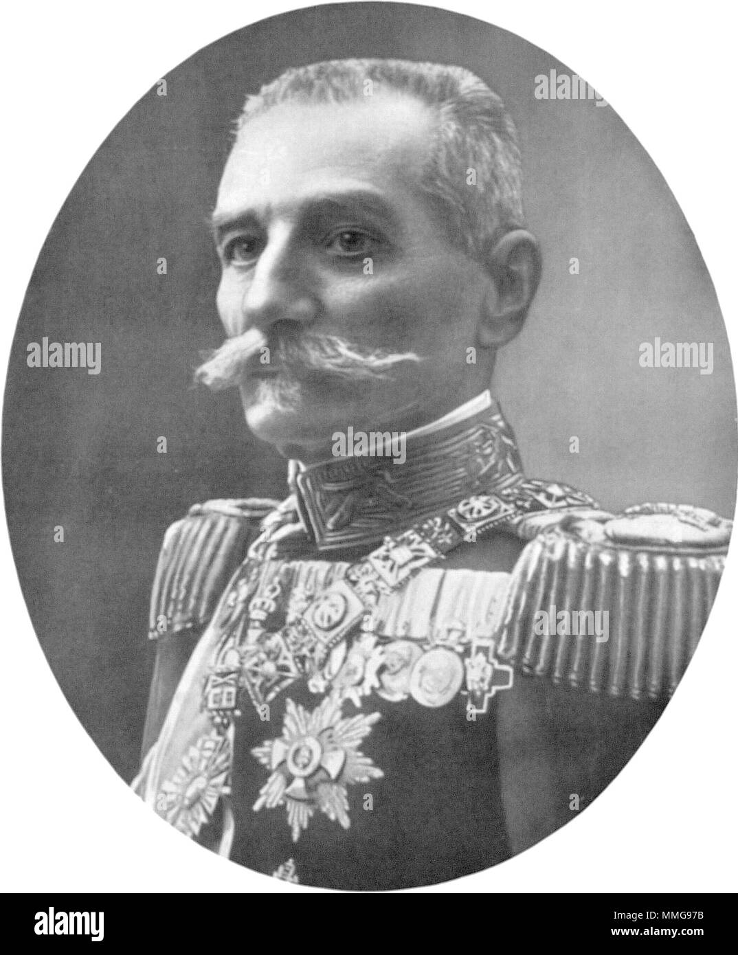 Peter I of Serbia (1844 – 1921) reigned as the last King of Serbia (1903–1918) and as the first King of the Serbs, Croats and Slovenes (1918–1921). Stock Photo