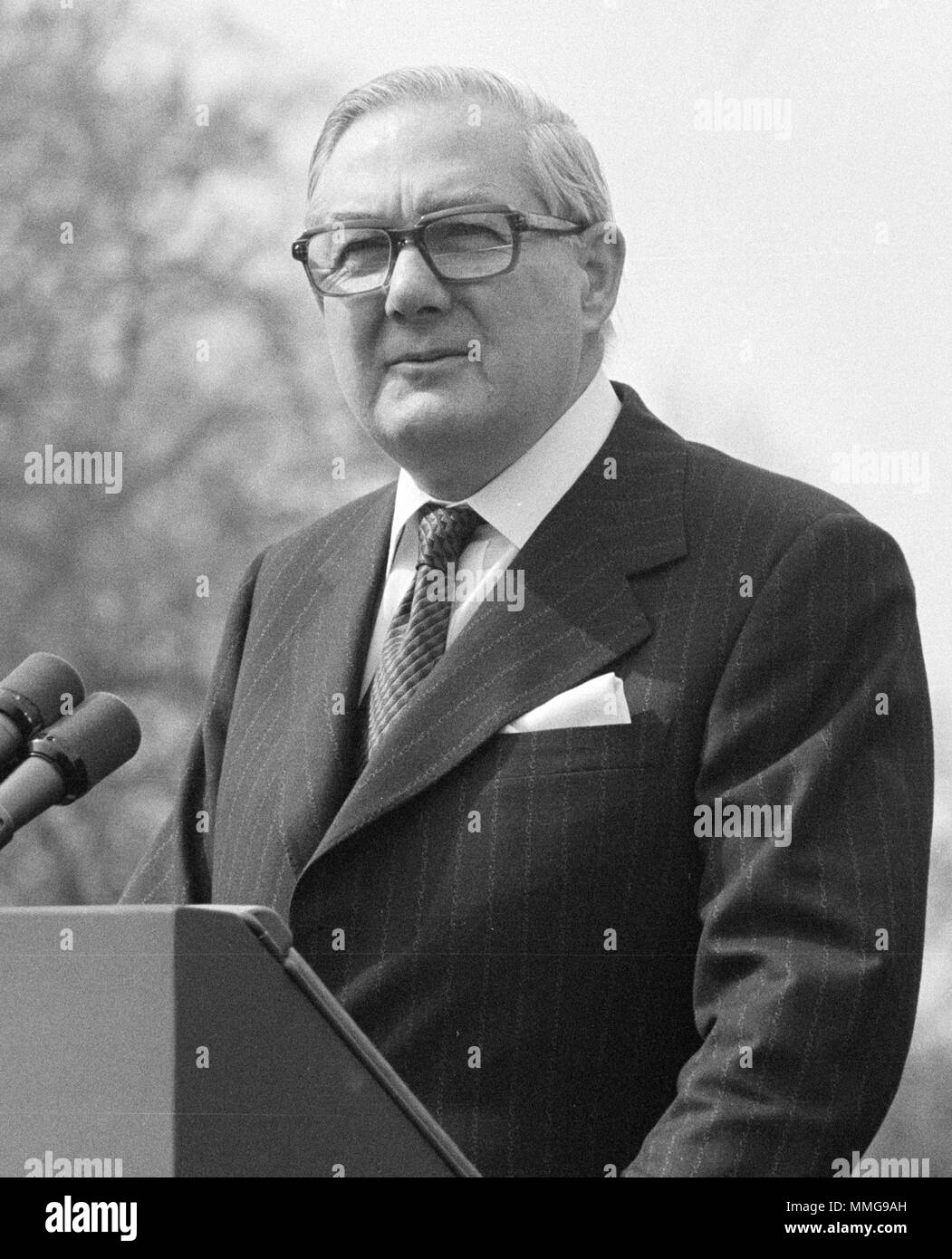 Prime Minister James Callaghan, Prime Minister of the United Kingdom, Leonard James Callaghan,  (1912 – 2005), Jim Callaghan, Prime Minister of the United Kingdom from 1976 to 1979 Stock Photo