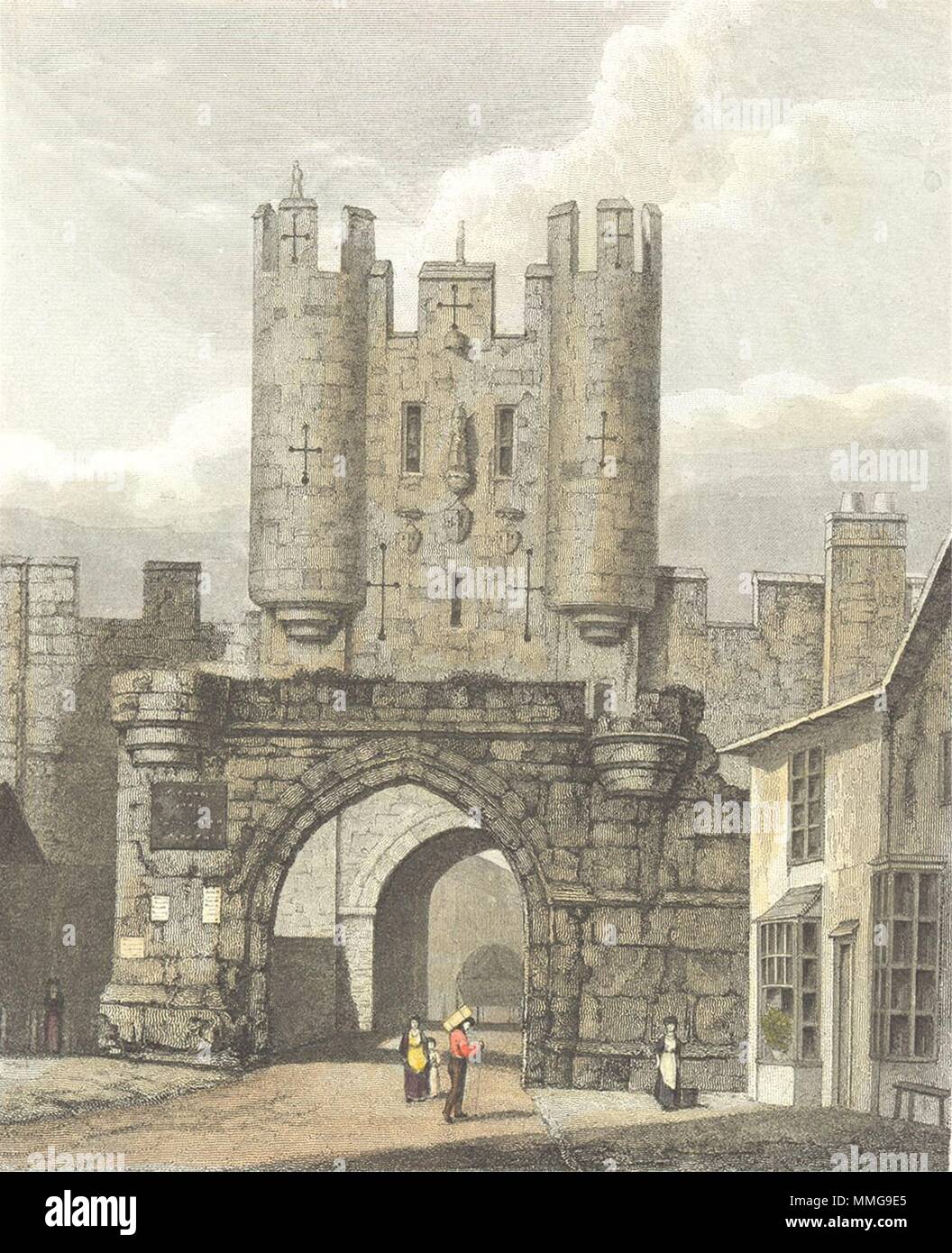 YORKS. Mickle gate bar-York. Westall 1830 old antique vintage print picture Stock Photo