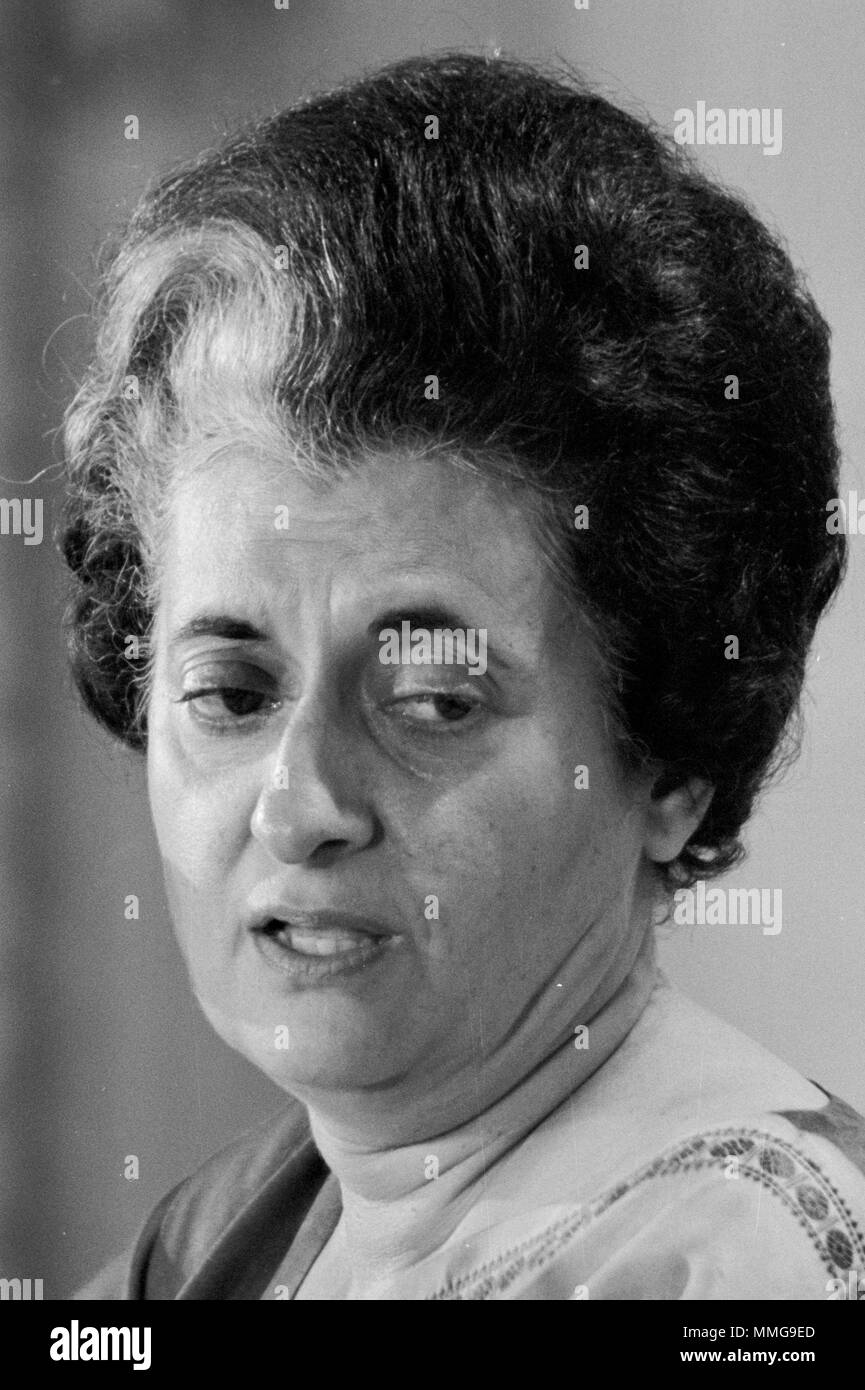 Prime Minister Indira Ghandi of India Stock Photo