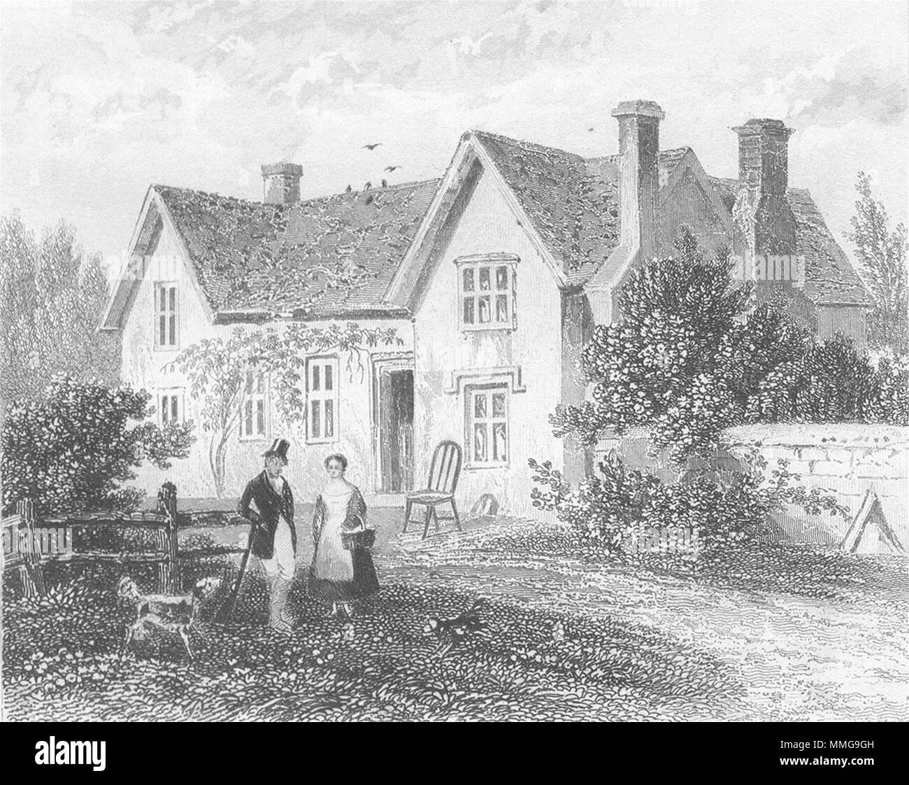 COXWOLD. Shandy Hall. Yorkshire. DUGDALE c1840 antique print picture Stock Photo