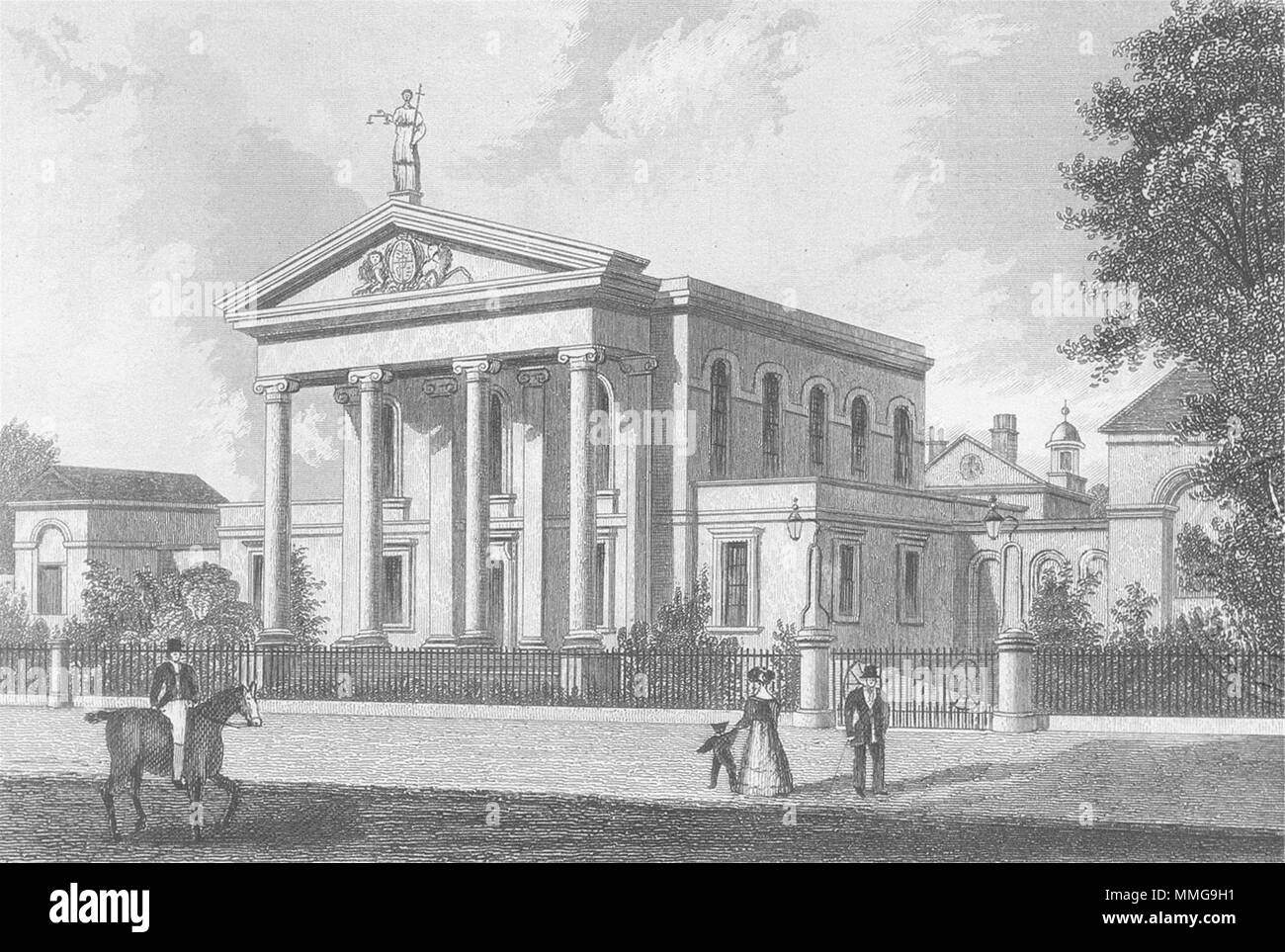 YORKS. Ct House, Beverley, E. DUGDALE c1840 old antique vintage print