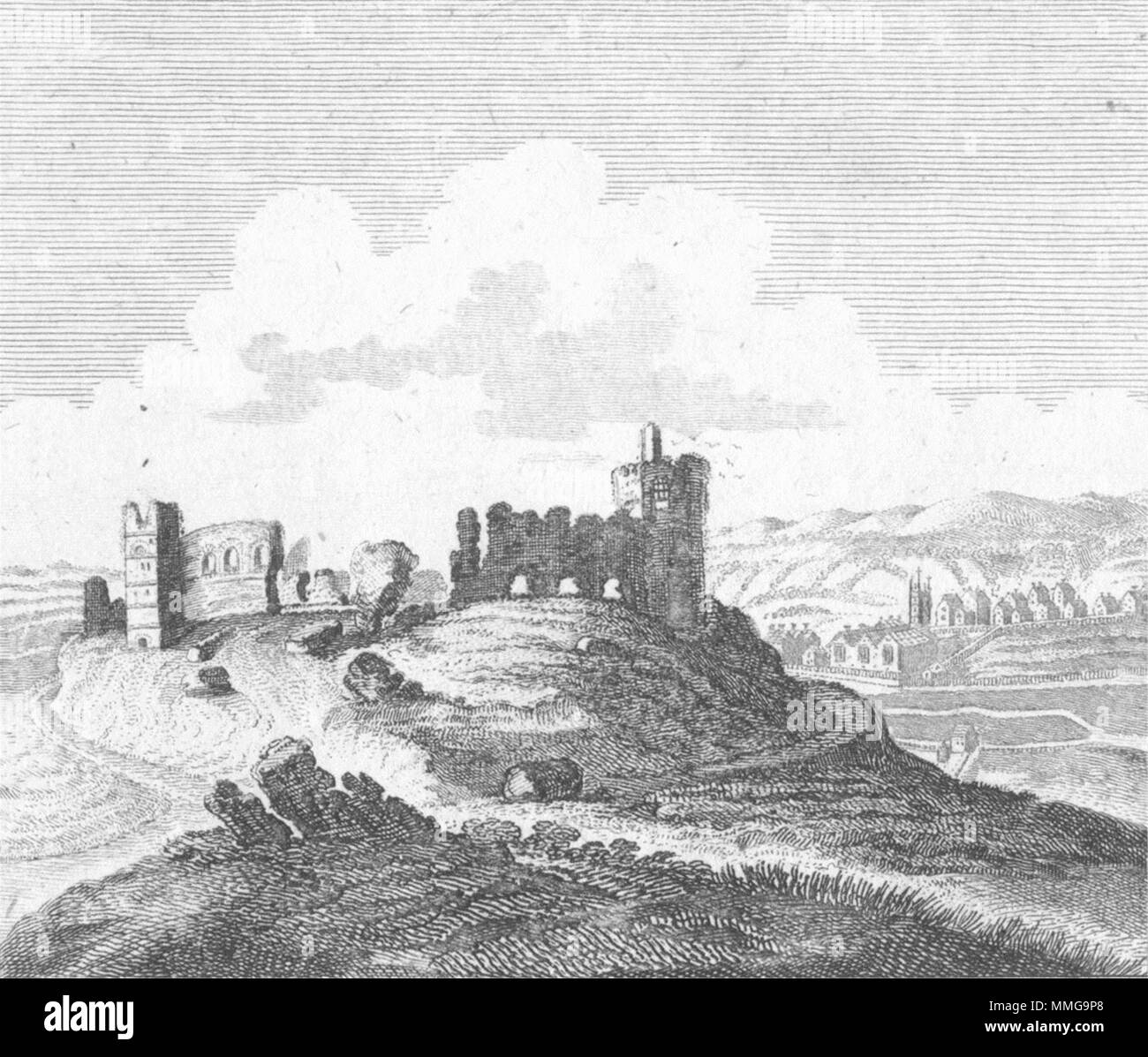CUMBS. Kendal Castle. Westmorland. Lackington 1804 old antique