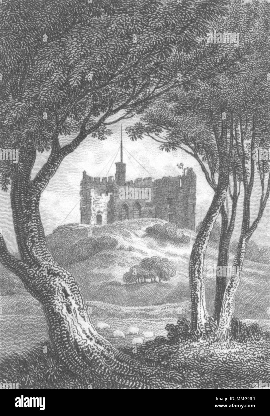 STAFFS. Keep of Dudley Castle. Worcs 1812 old antique vintage print picture Stock Photo