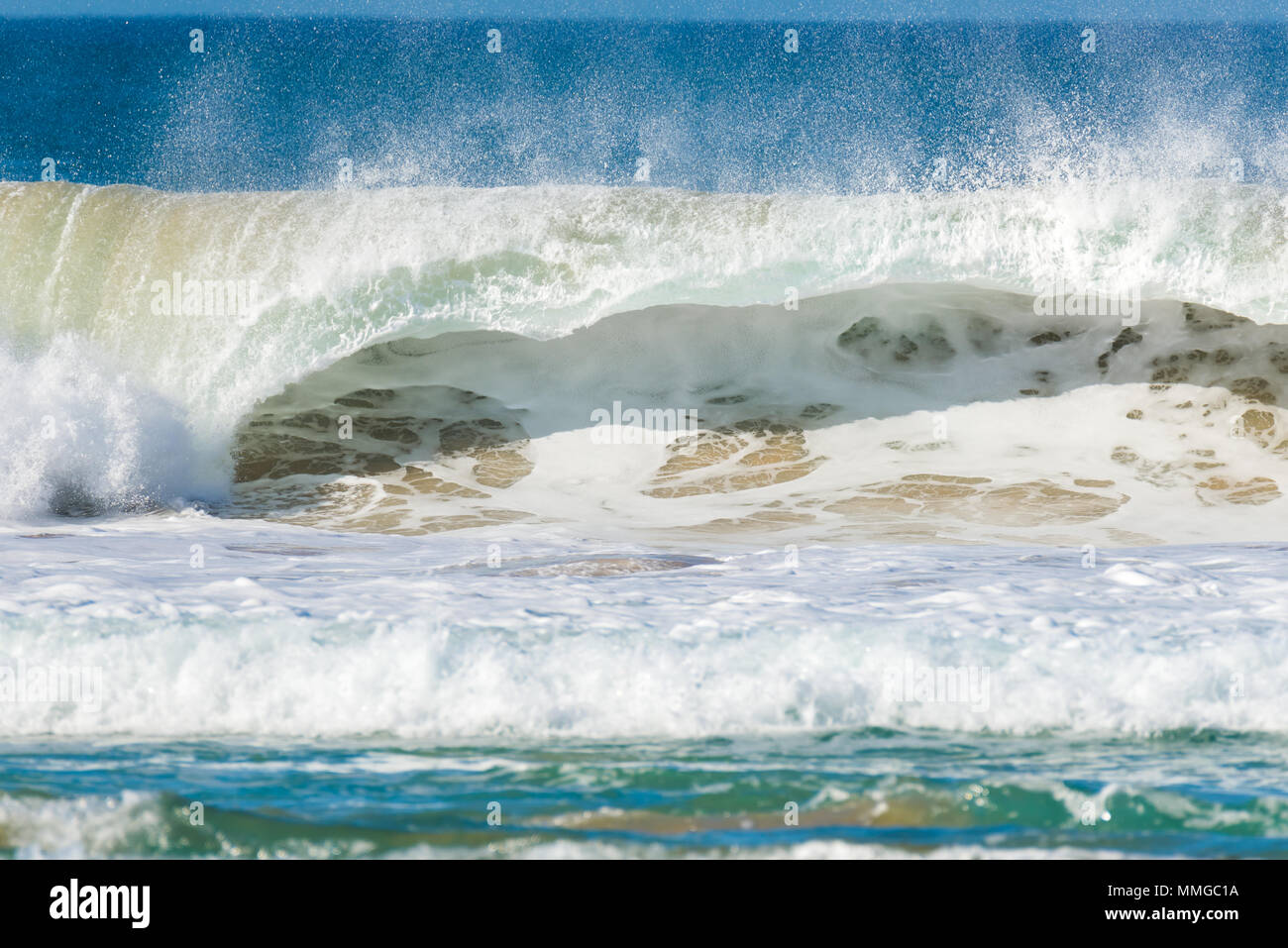 big wave that breaks on the coast, fuerteventura Stock Photo