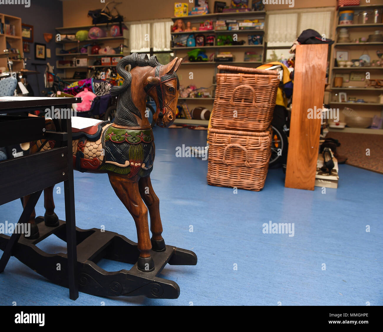 Merchandise is displayed in the Langley Thrift Shop at Joint Base