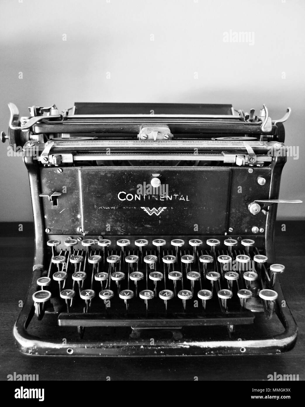 Old vintage 1938 german build Continental Typewriter. Stock Photo