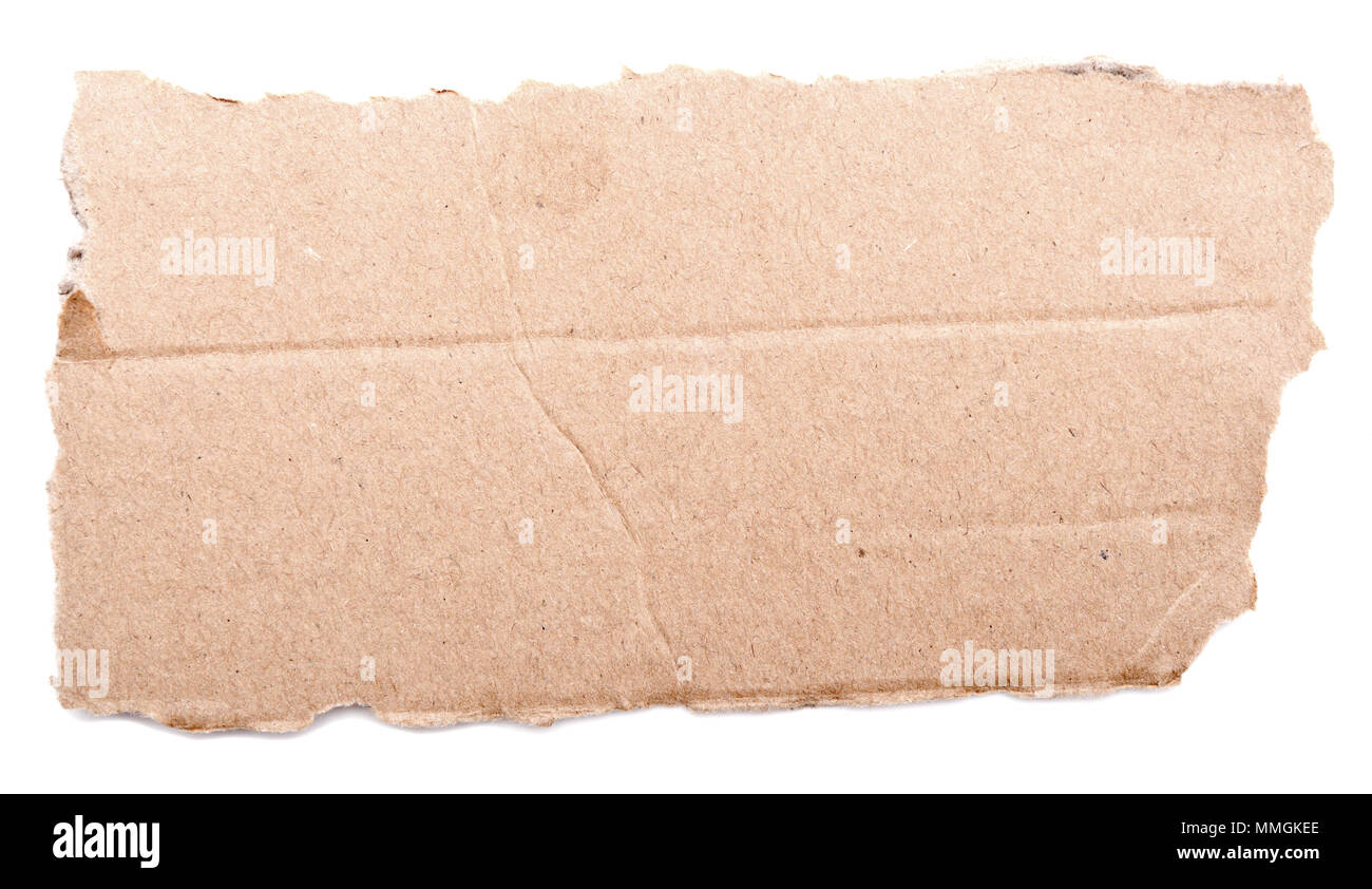 Piece of cardboard isolated on white background Stock Photo - Alamy