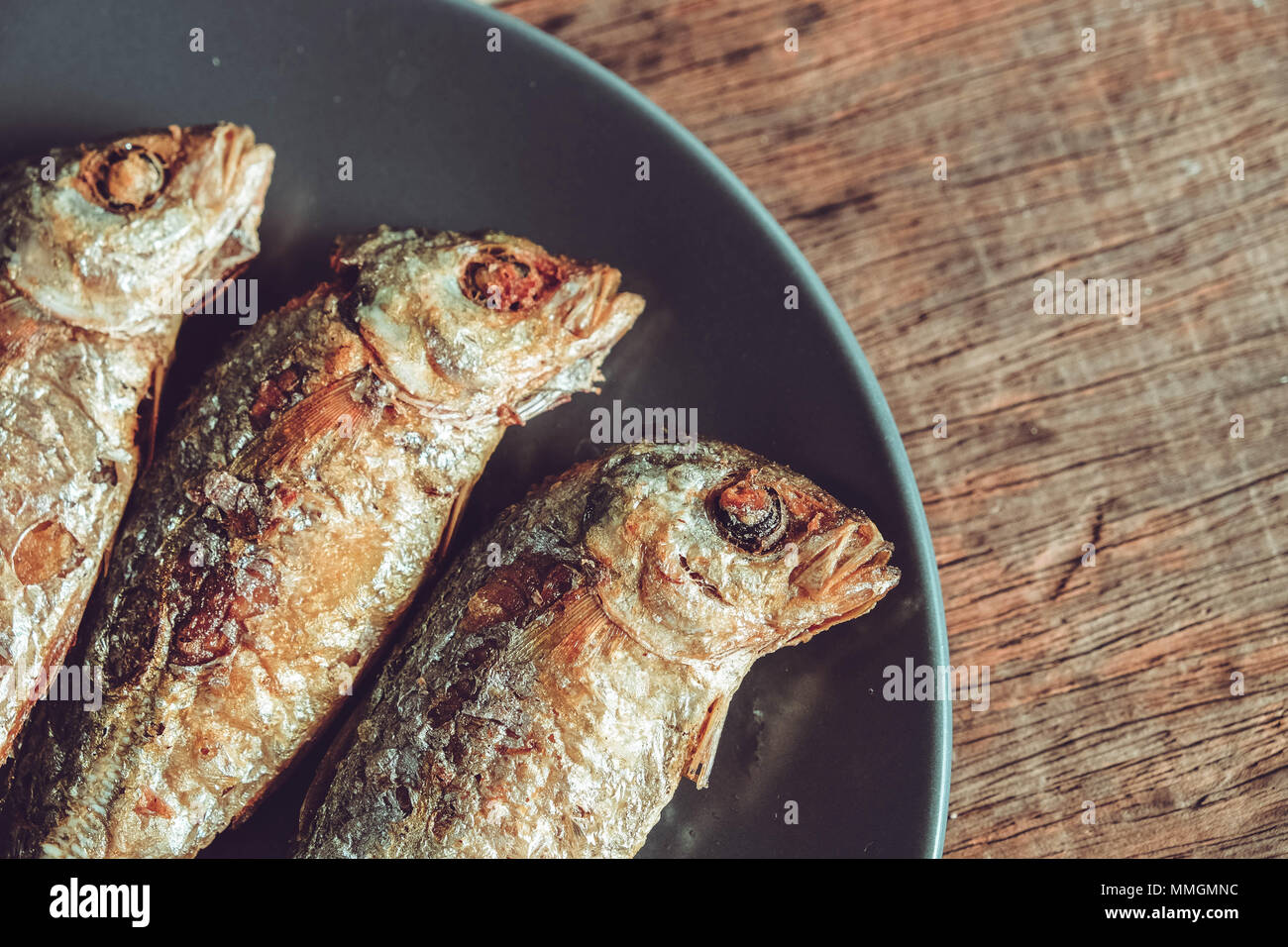 Thai Food Fried Mackerel With Filter Effect Retro Vintage Style Stock Photo 184764312 Alamy