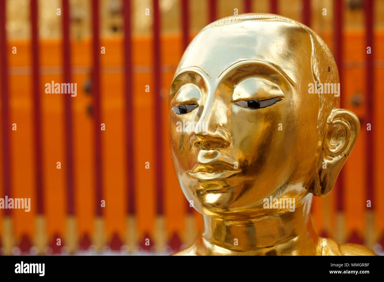 Golden Buddha statue in Wat Phra That Doi Suthep is tourist attraction ...