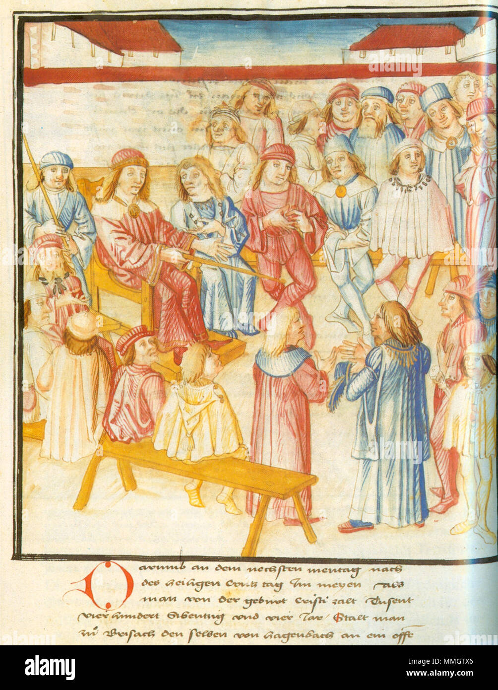 . Hagenbach vor Gericht  . 1485. Diebold Schilling the Elder Deutsche Geschichte5-310 Stock Photo