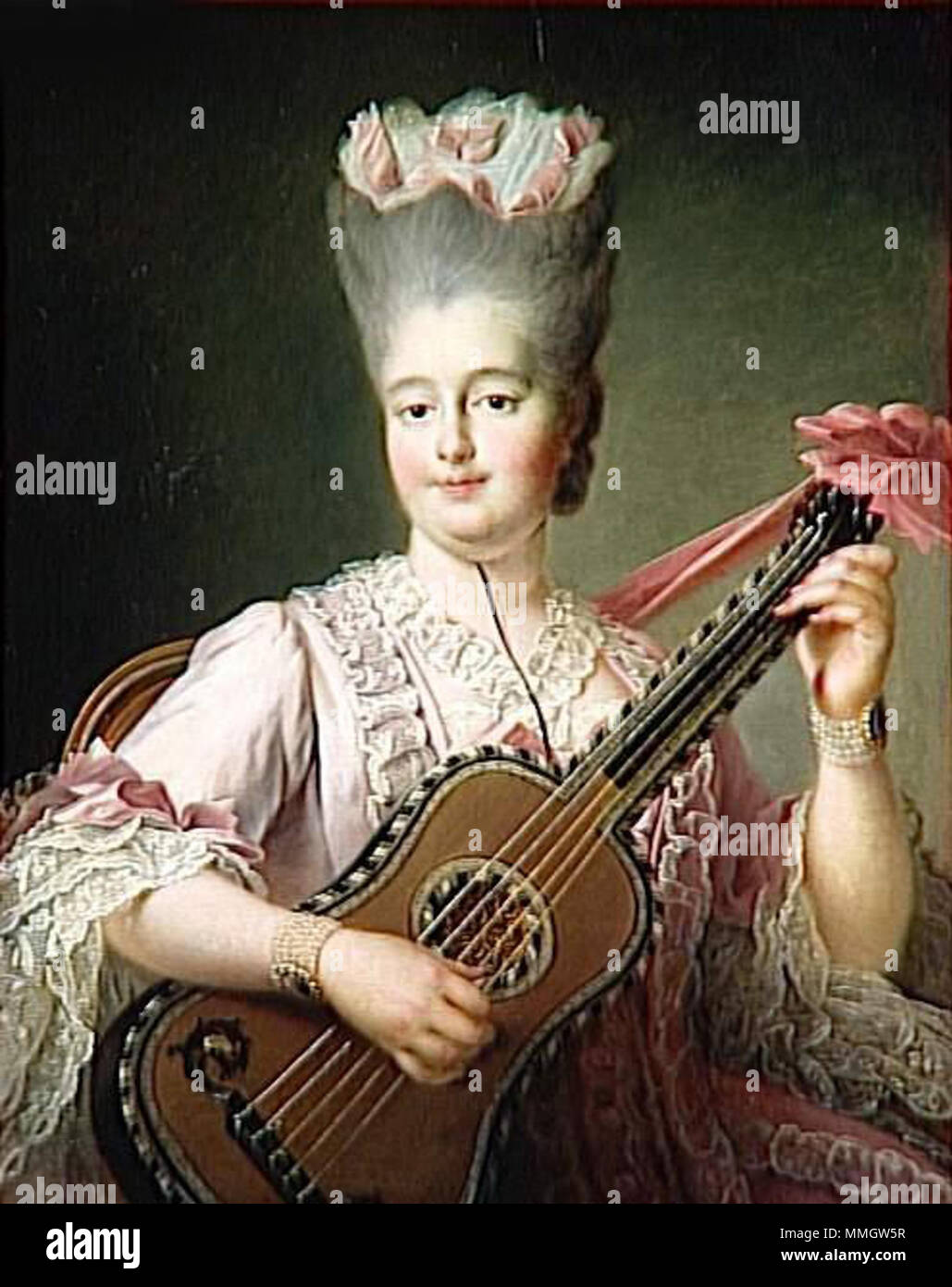English: Madame Clotilde playing the guitar Deutsch: Clothilde von ...