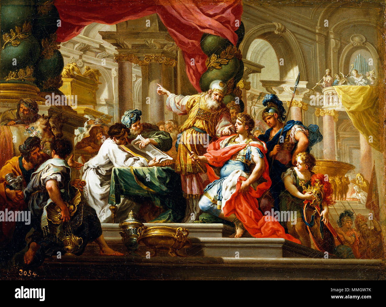 Alexander the Great in the Temple of Jerusalem. 1736. Sebastiano
