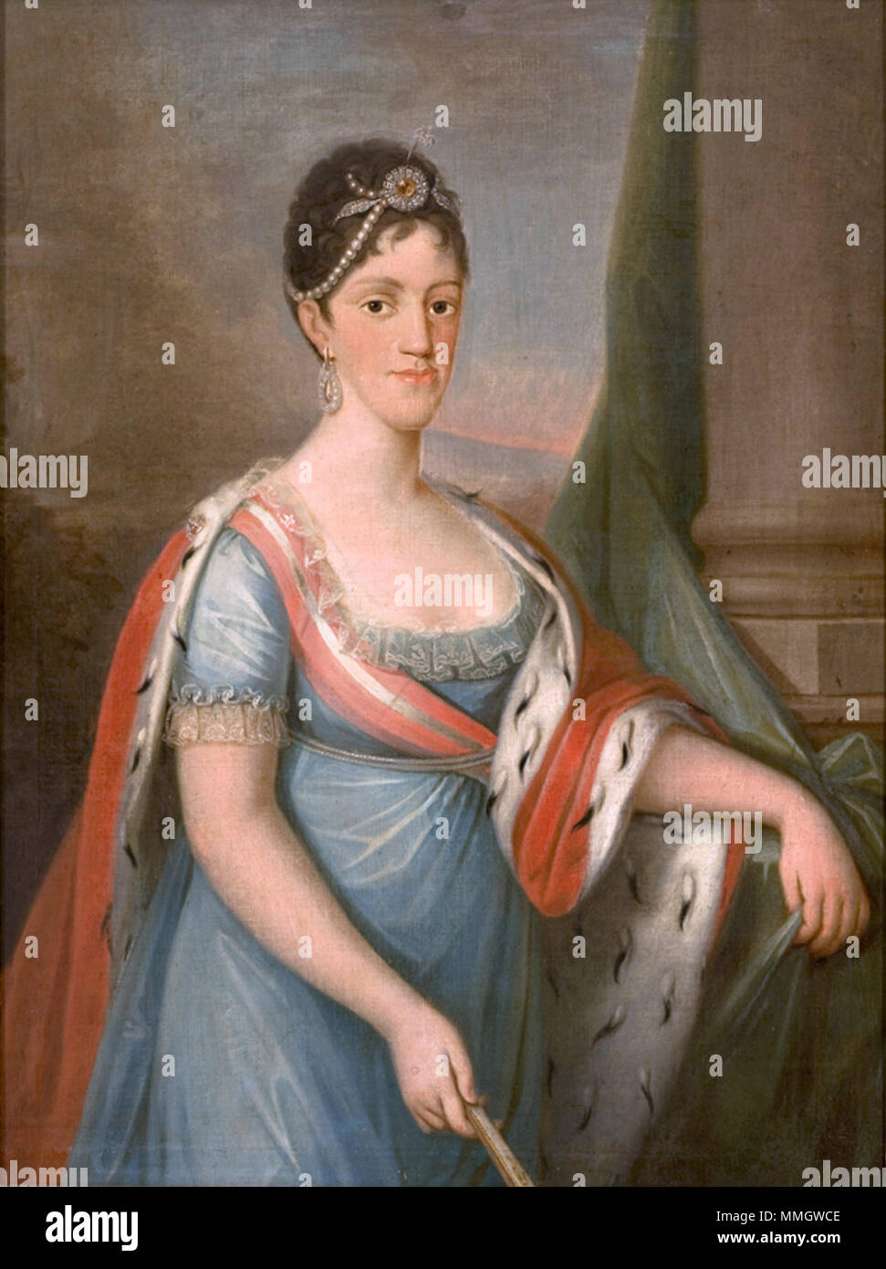 Portrait of Charlotte of Spain, Queen of Portugal. from 1802 until 1806. Domingos Sequeira - D. Carlota Joaquina Stock Photo