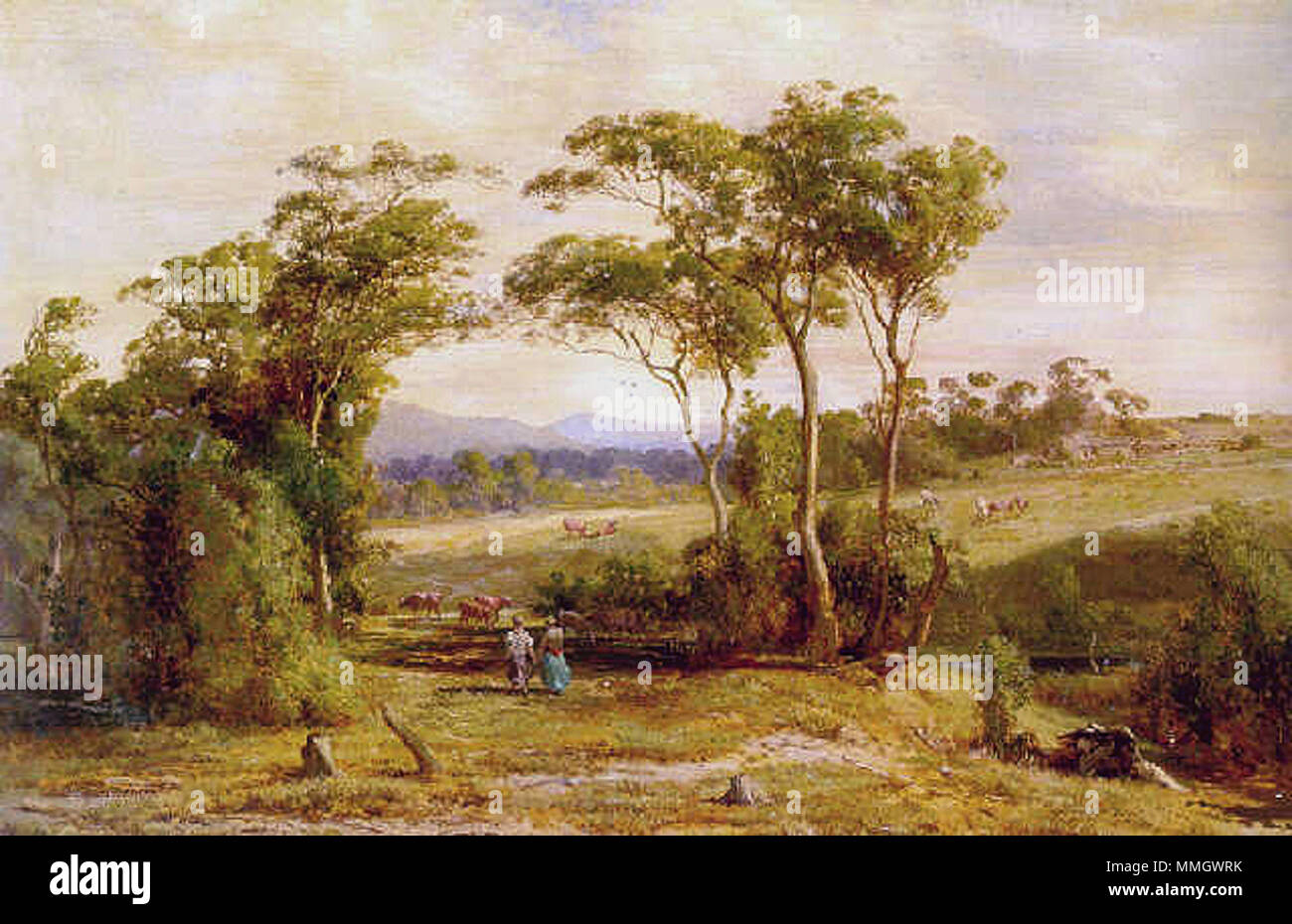 . At Bradford  . 1878.   Louis Buvelot  (1814–1888)     Alternative names Abram Louis Buvelot; Louis Buvelot  Description Swiss-Australian painter, engraver and photographer  Date of birth/death 3 March 1814 30 May 1888  Location of birth/death Morges Melbourne  Work location Switzerland: Bern, Lausanne; France: Paris; Brazil: Salvador, Rio de Janeiro; Australia: Melbourne  Authority control  : Q3030006 VIAF:?42115150 ISNI:?0000 0000 6662 1767 ULAN:?500026912 LCCN:?n83166116 NLA:?36238820 WorldCat Abraham Louis Buvelot - At Bradford - 1878 Stock Photo