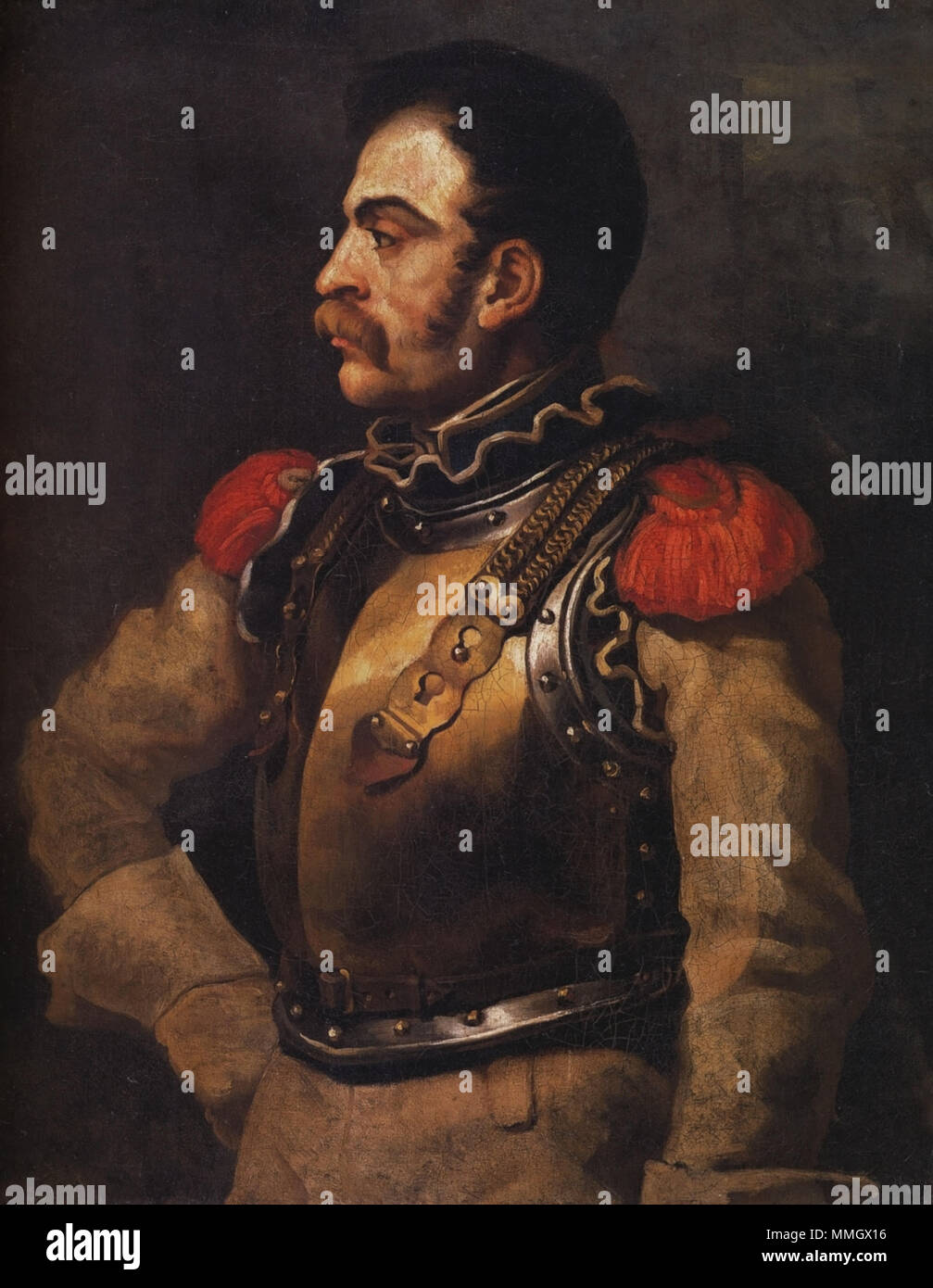 Géricault - Portrait de carabinier - Louvre Stock Photo