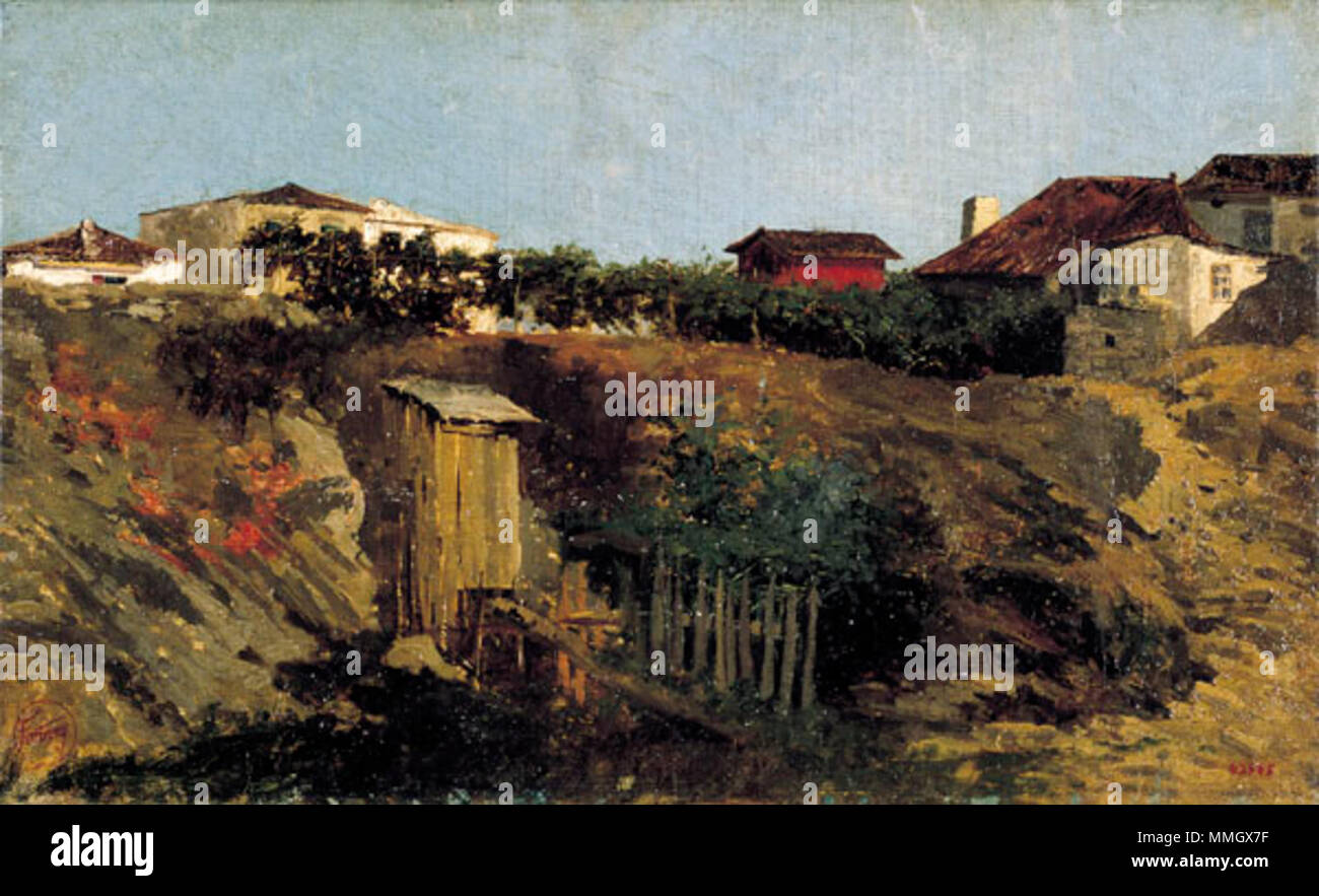 Portici Landscape. 1874. Fortuny Paisatge de Portici Stock Photo