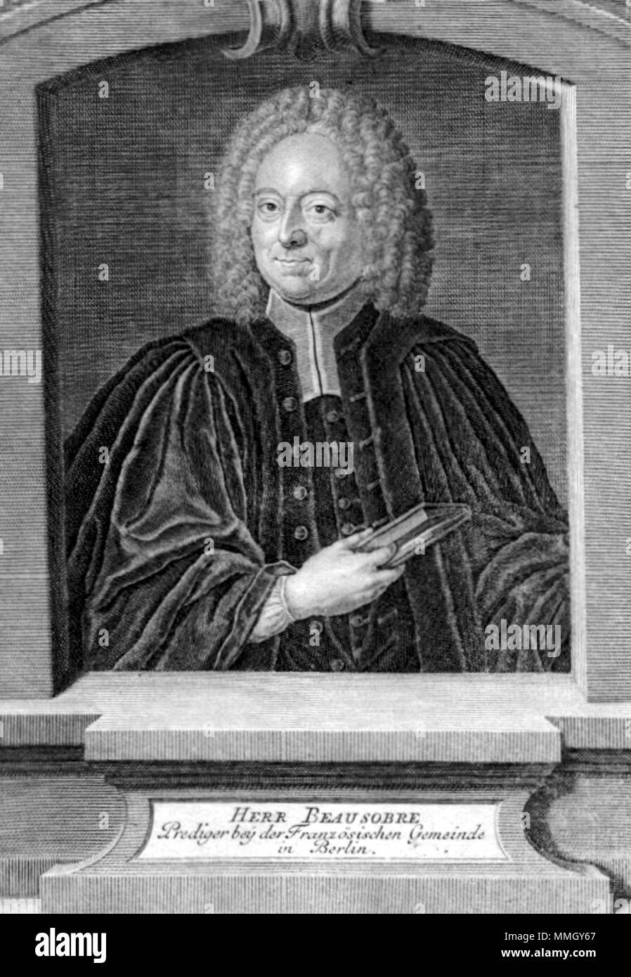 .  English: Portrait of Isaac de Beausobre (8 March 1659 – 5 June 1738), French Protestant churchman, now best known for his history of Manichaeism.  Français : Portrait d’Isaac de Beausobre. 1st Quarter of the 18th Century. Isaac de Beausobre Stock Photo