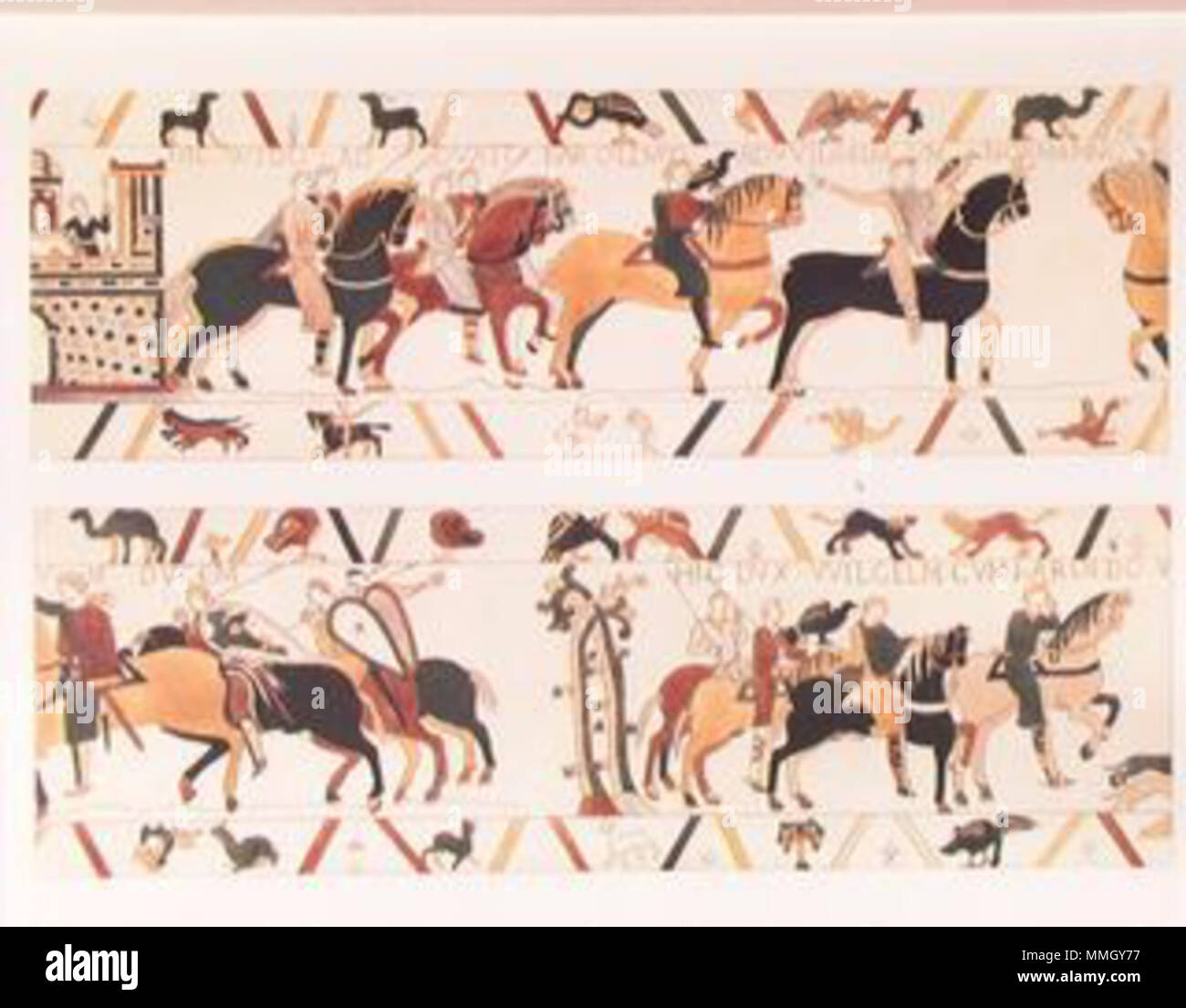 . Português: Piece of the Bayeux Tapestry, Depicting the Battle of ...