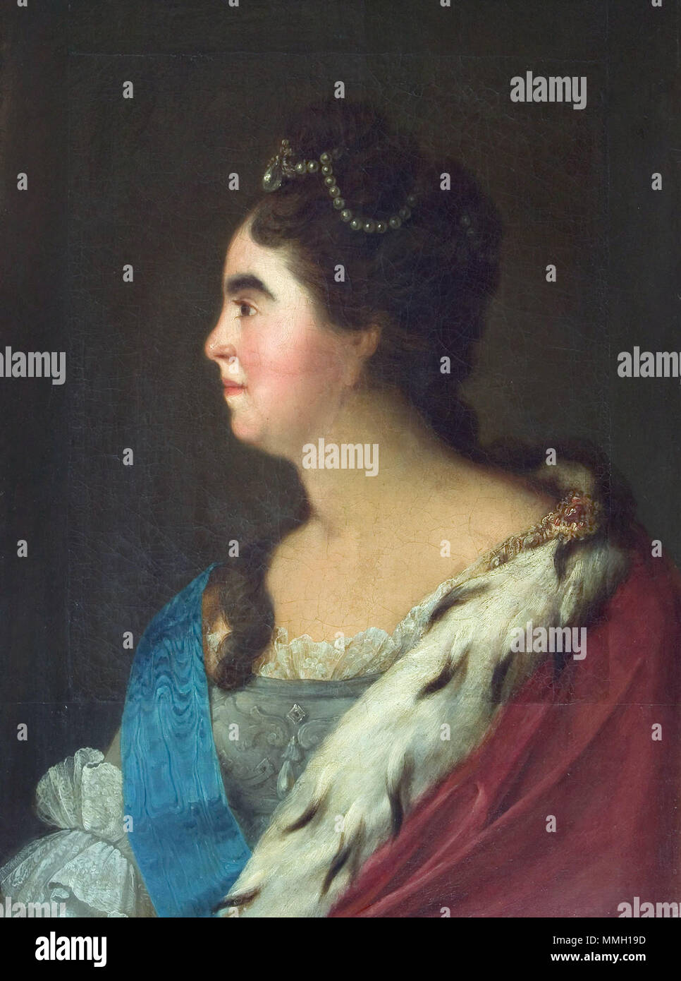Portrait of Catherine I of Russia (1684-1727). 18th century. Catherine I of Russia by unknown Stock Photo