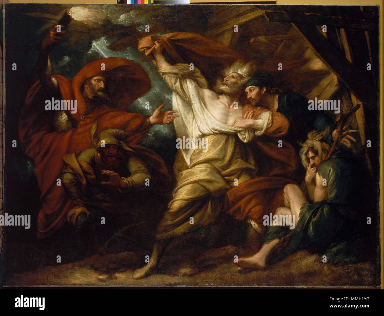 . King Lear in the Storm  King Lear. 1788. Benjamin West King Lear Act III scene 4 Stock Photo