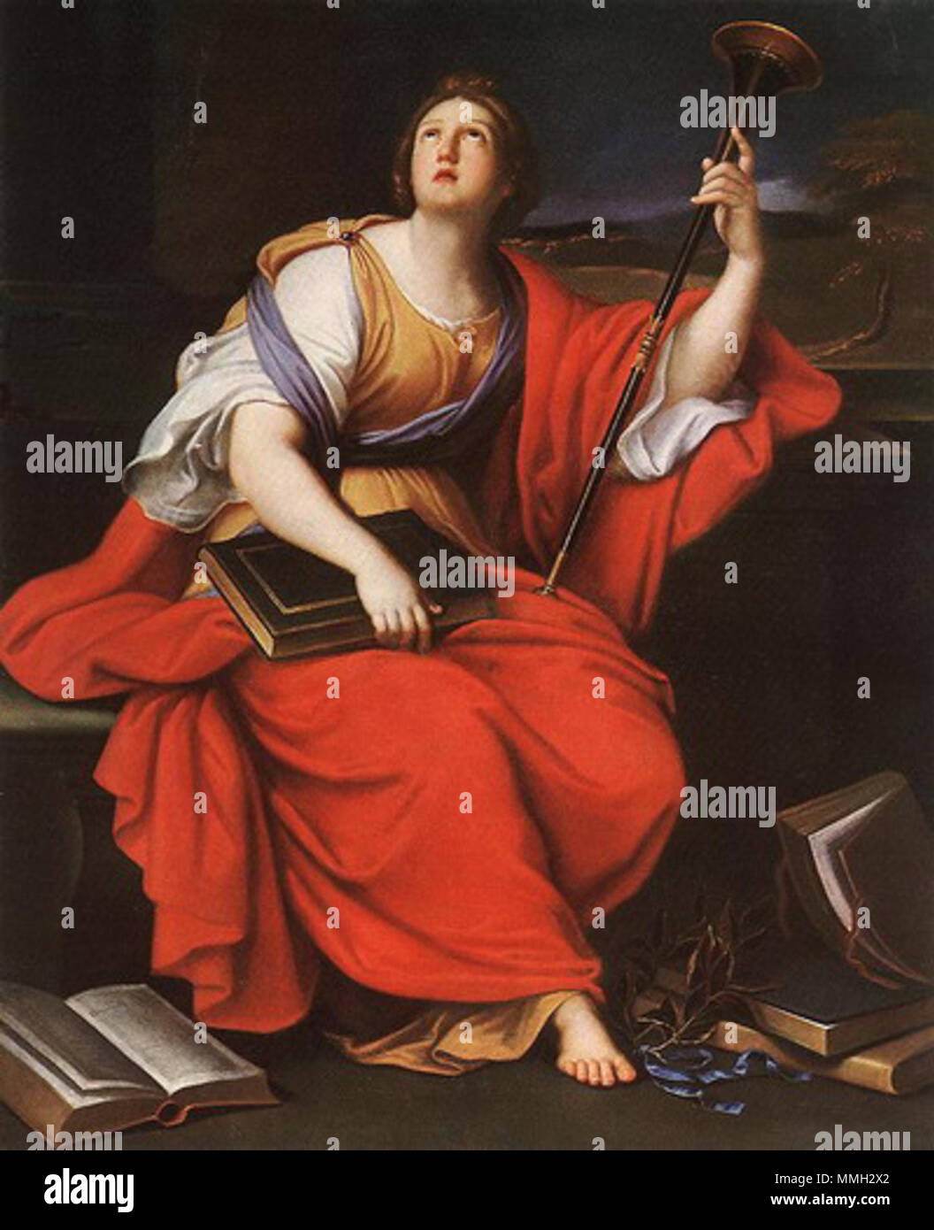 .  English: The Muse Clio  . 1689. Clio-Mignard Stock Photo